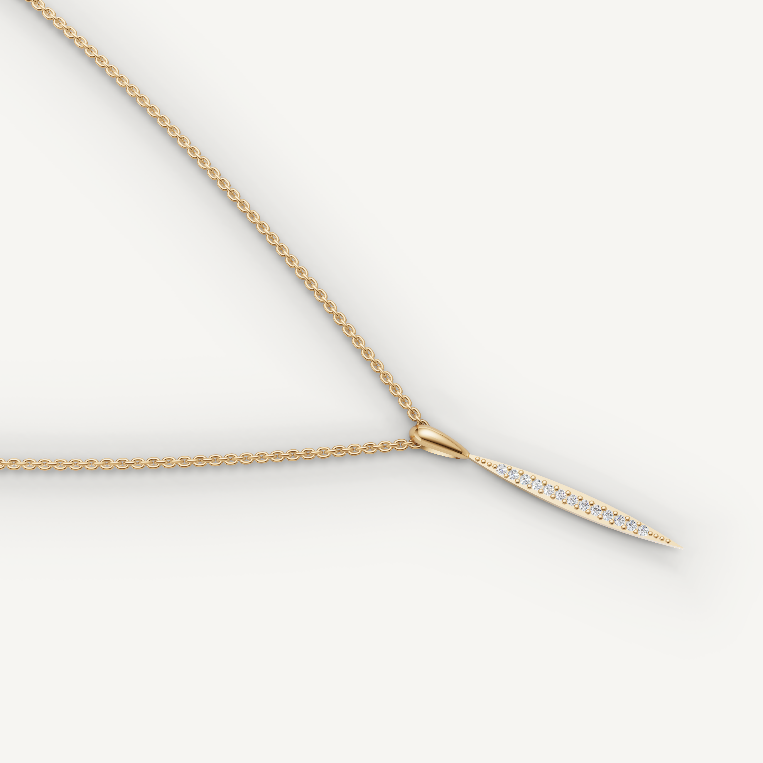 Lab Grown Diamond Tapered Drop Necklace in 14K Yellow Gold
