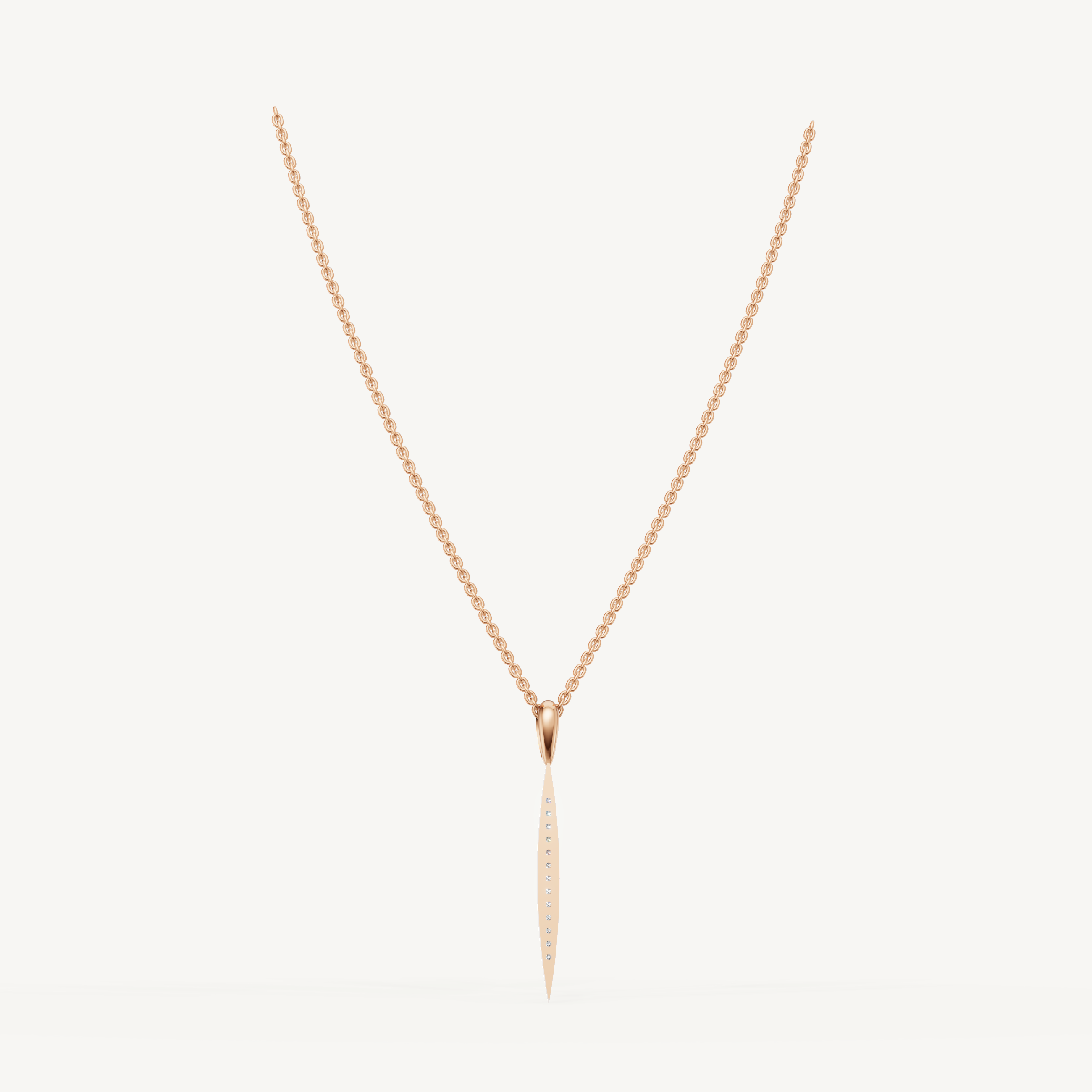 Lab Grown Diamond Tapered Drop Necklace in 14K Yellow Gold