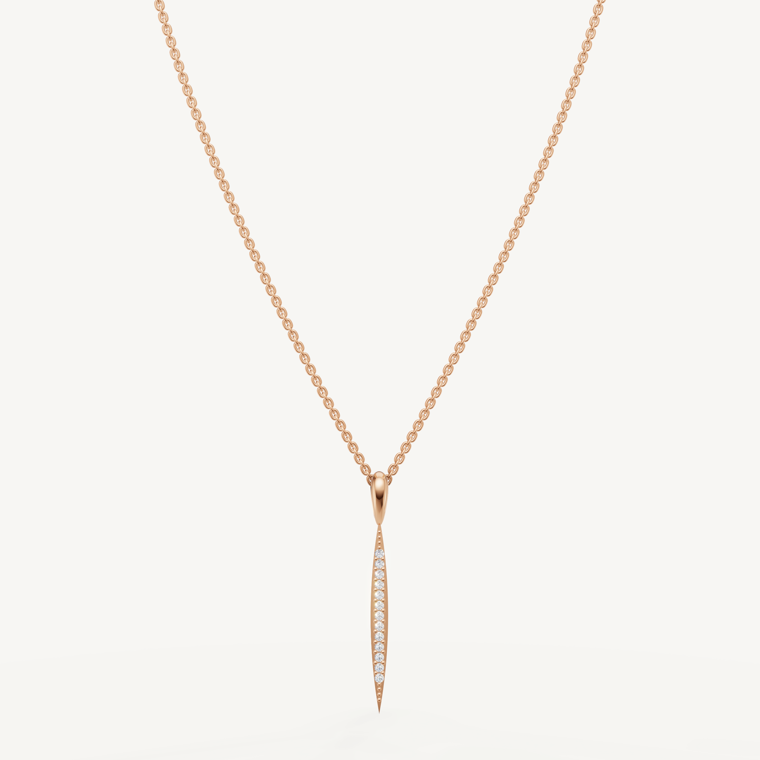 Lab Grown Diamond Tapered Drop Necklace in 14K Yellow Gold