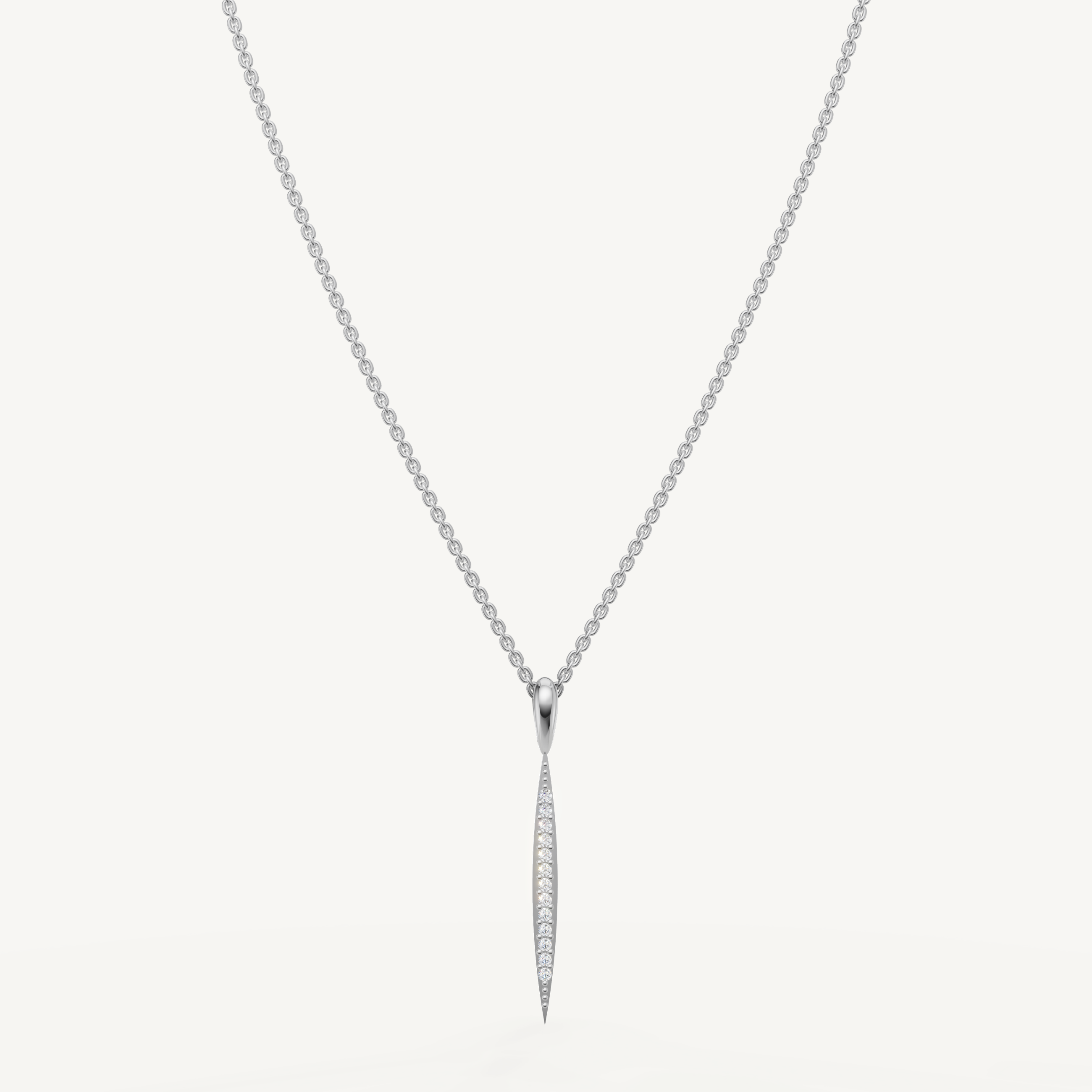 Lab Grown Diamond Tapered Drop Necklace in 14K Yellow Gold