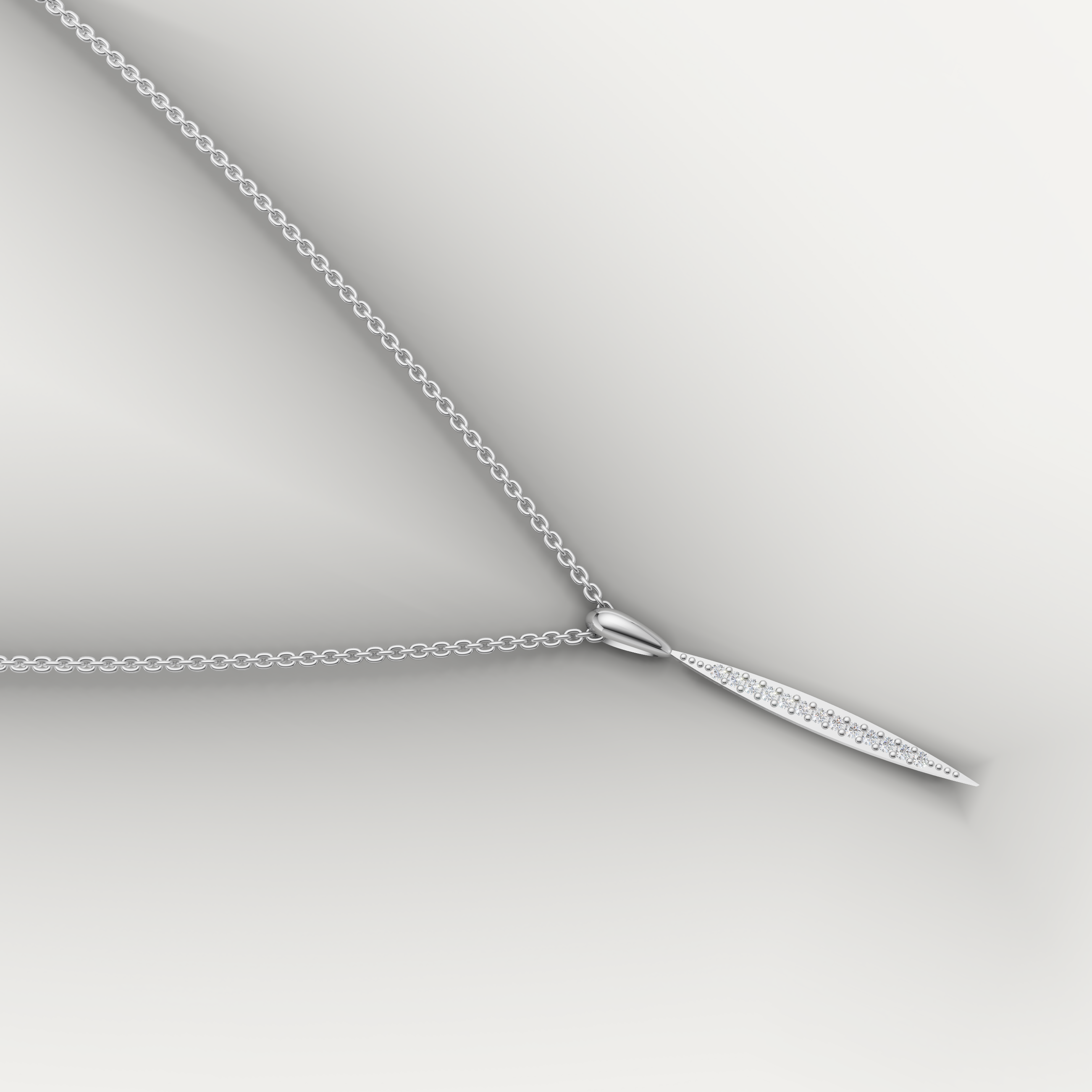 Lab Grown Diamond Tapered Drop Necklace in 14K Yellow Gold