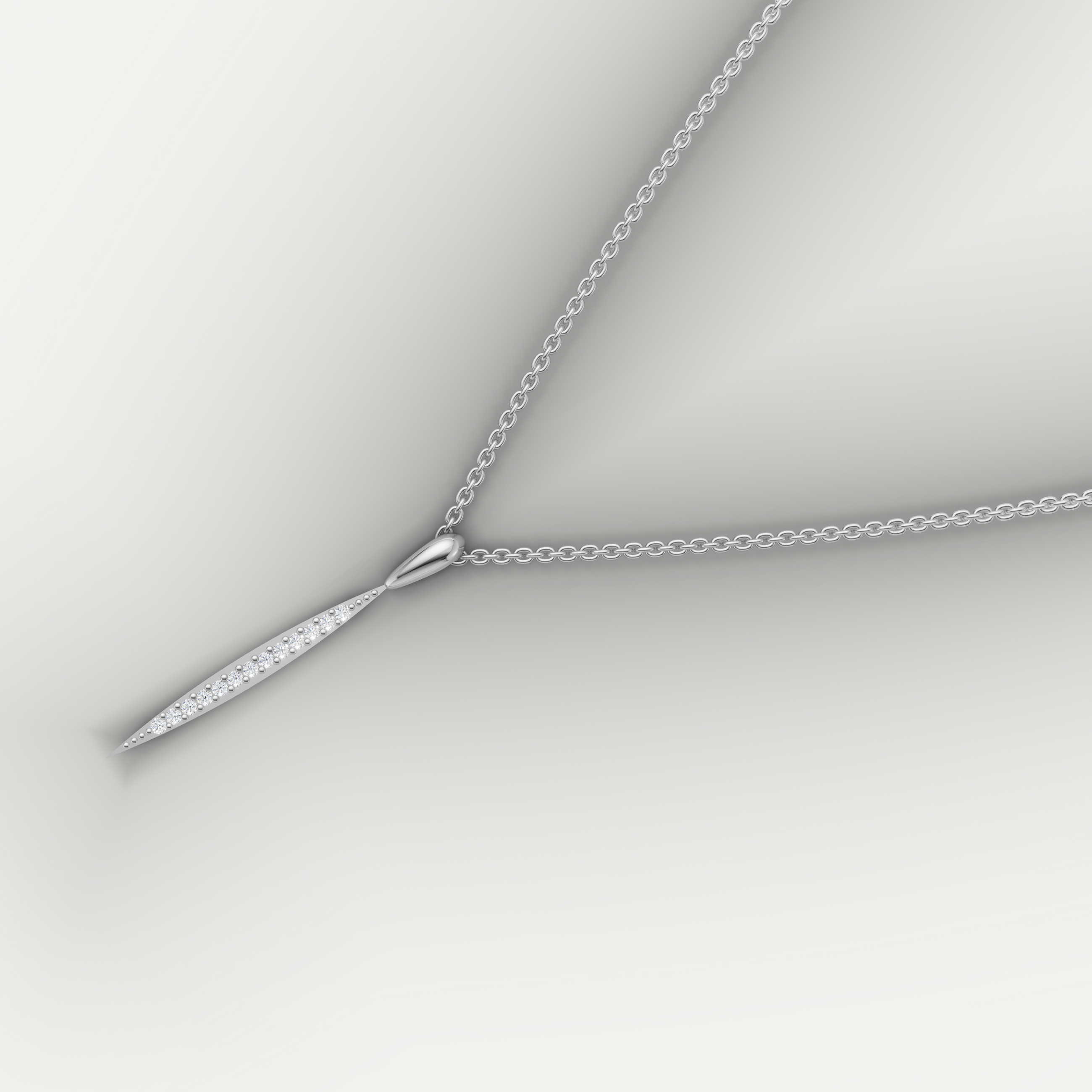 Lab Grown Diamond Tapered Drop Necklace in 14K Yellow Gold