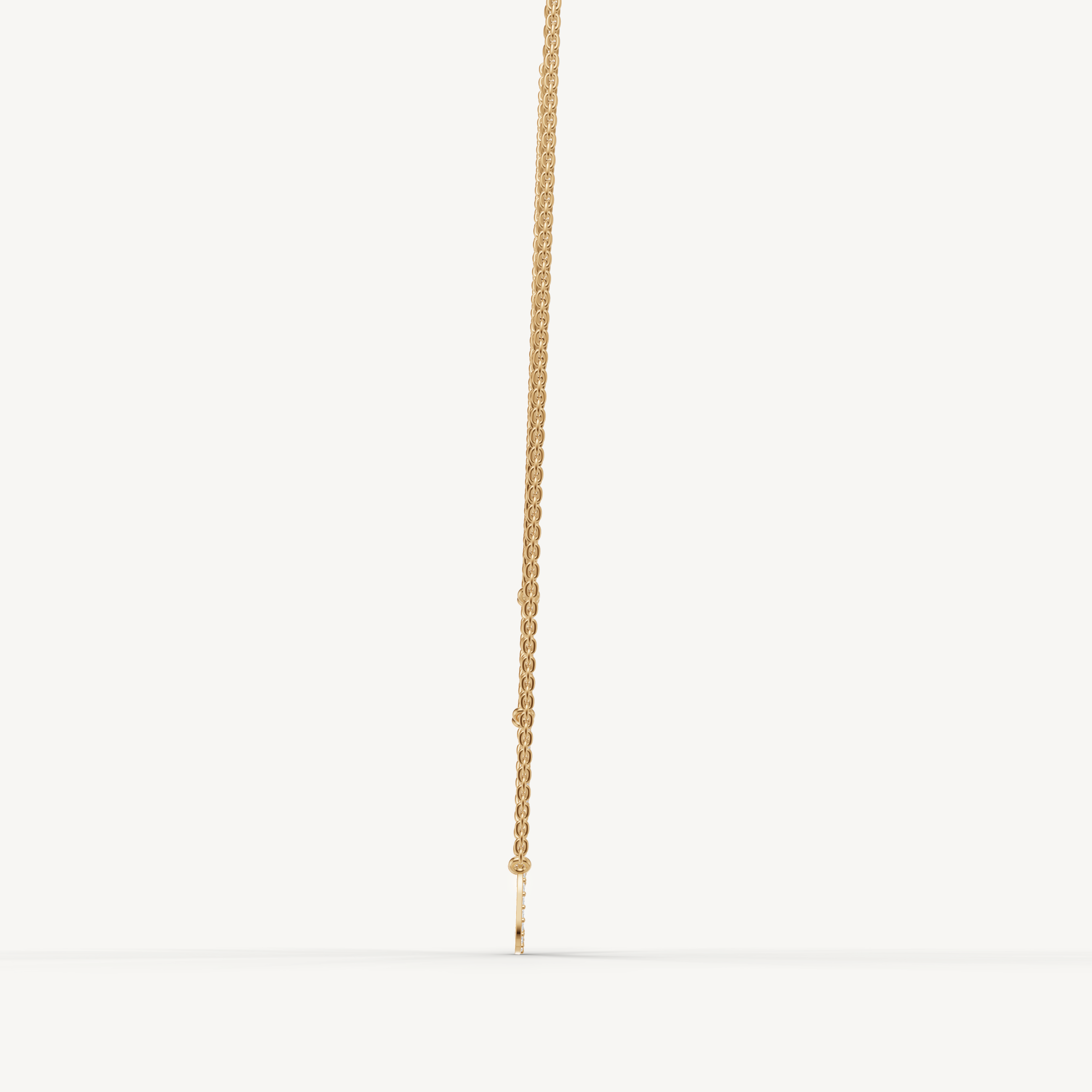 Lab Grown Diamond Initial Layered Necklace in 14K Rose Gold