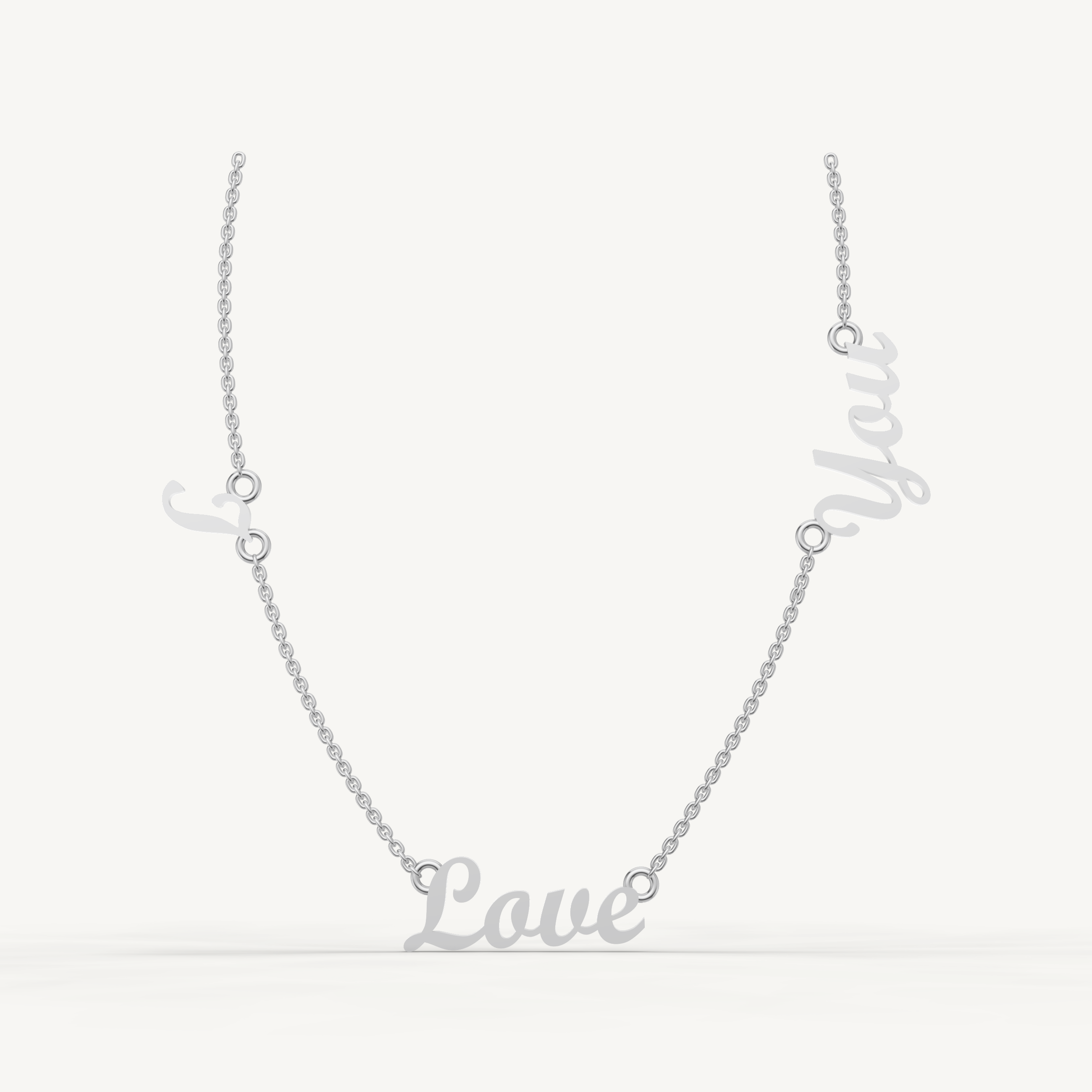 I Love You Script Necklace in 14K Yellow Gold