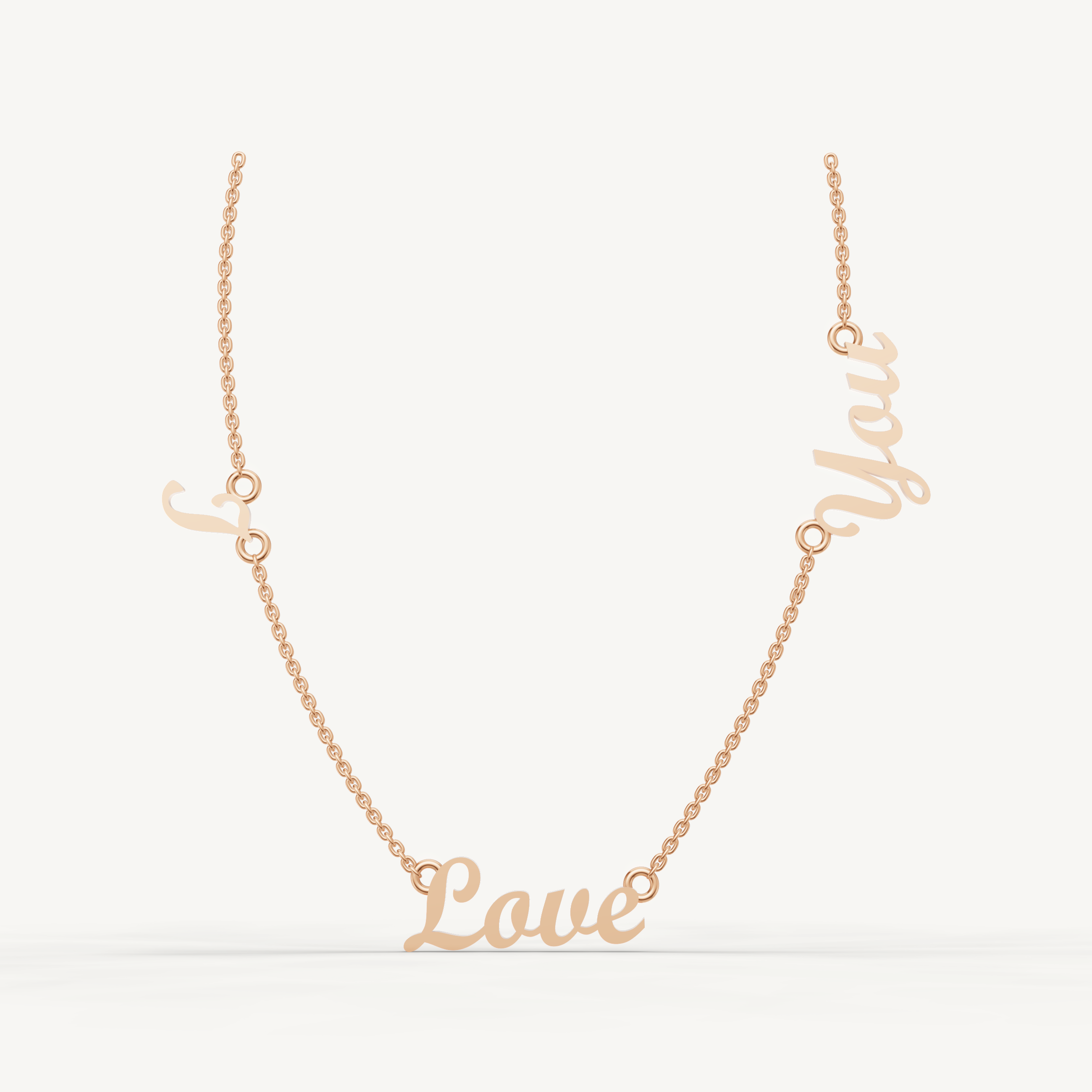 I Love You Script Necklace in 14K Yellow Gold
