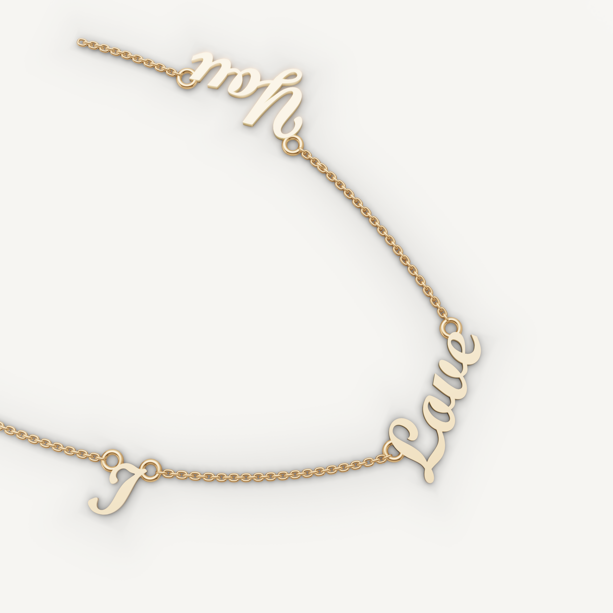 I Love You Script Necklace in 14K Yellow Gold