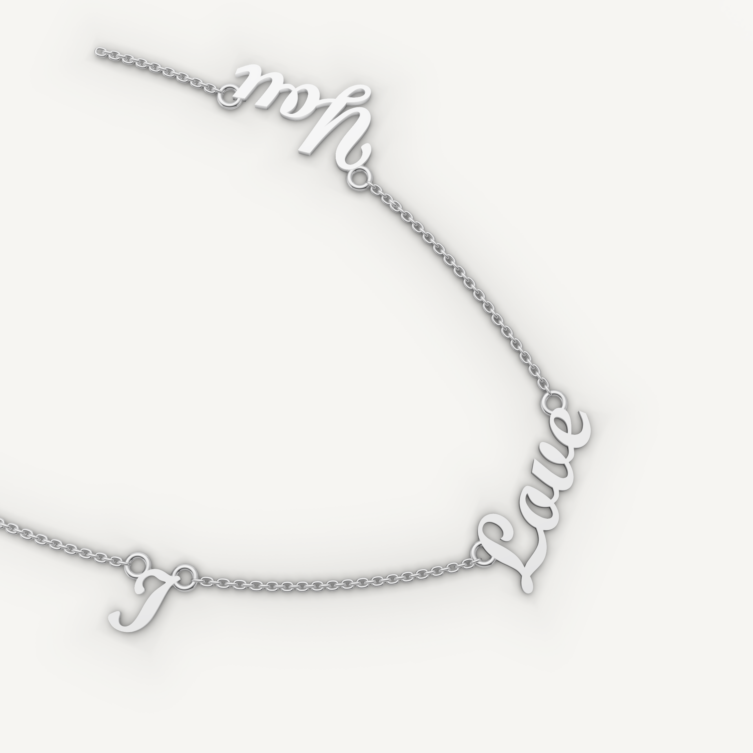 I Love You Script Necklace in 14K Yellow Gold
