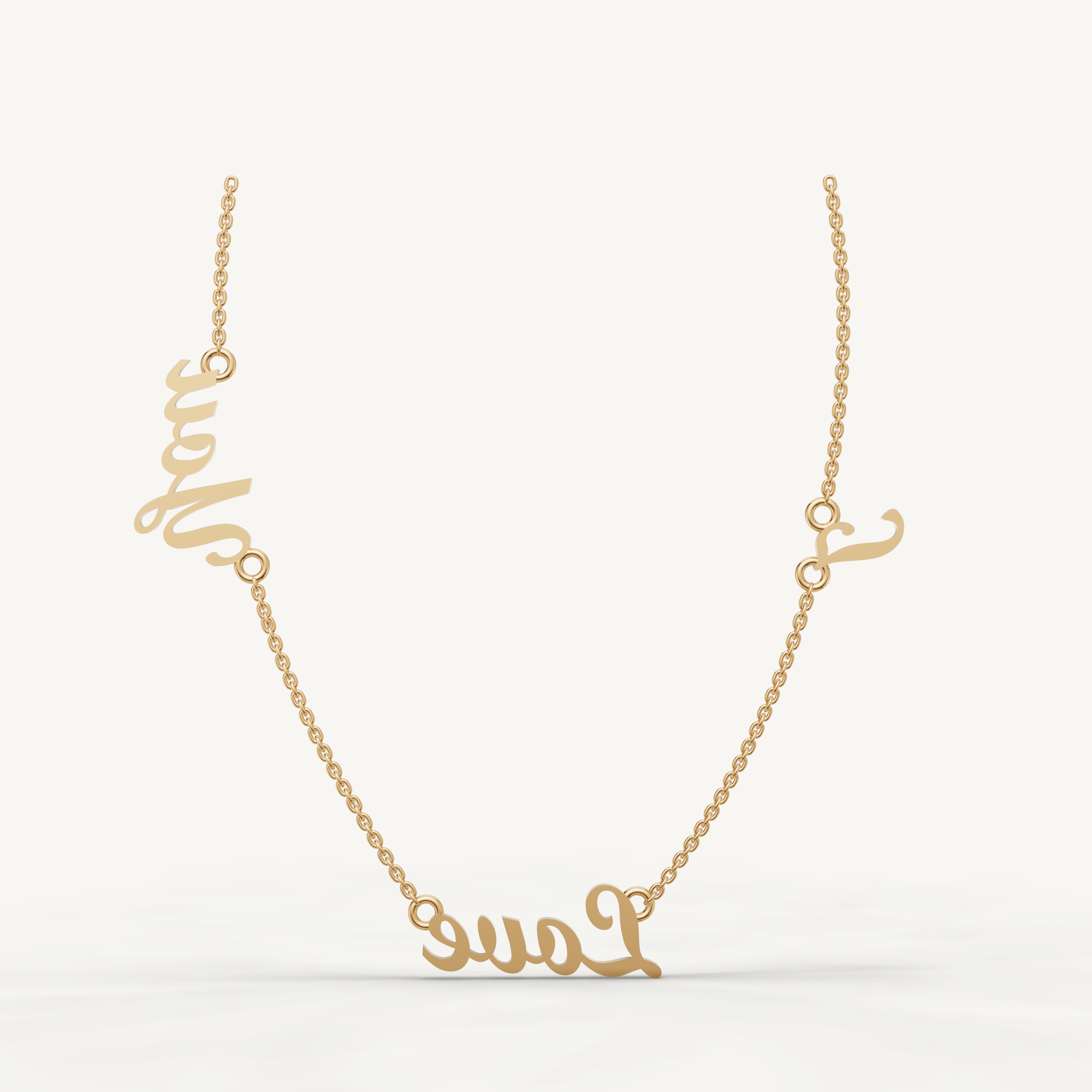 I Love You Script Necklace in 14K Yellow Gold