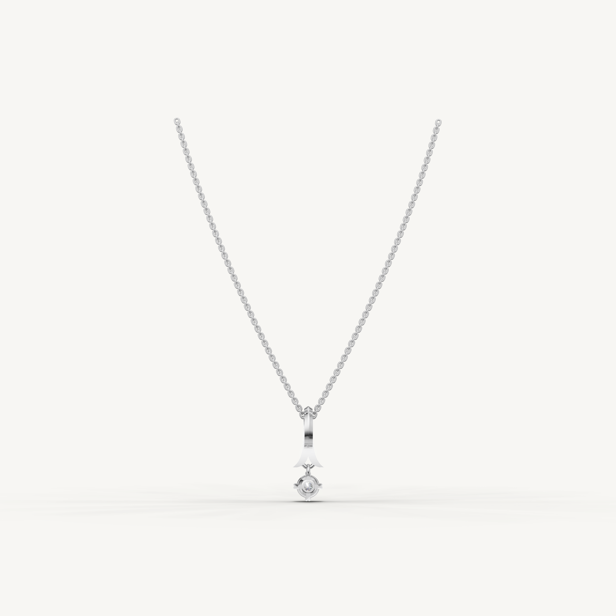 Round Lab Grown Diamond Drop Pendant Necklace in 14K Yellow Gold
