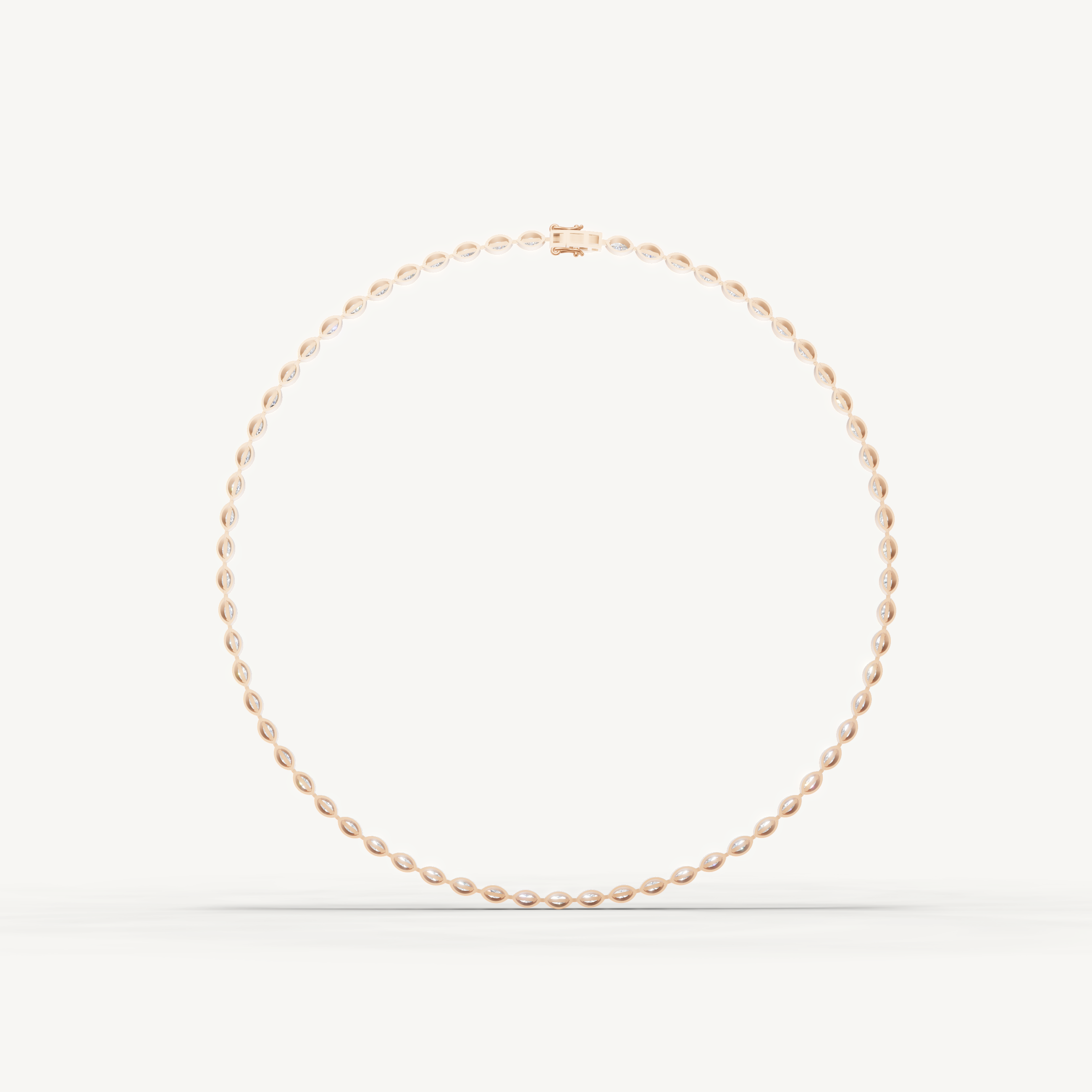 Marquise Lab Grown Diamond Tennis Necklace in 14K Yellow Gold