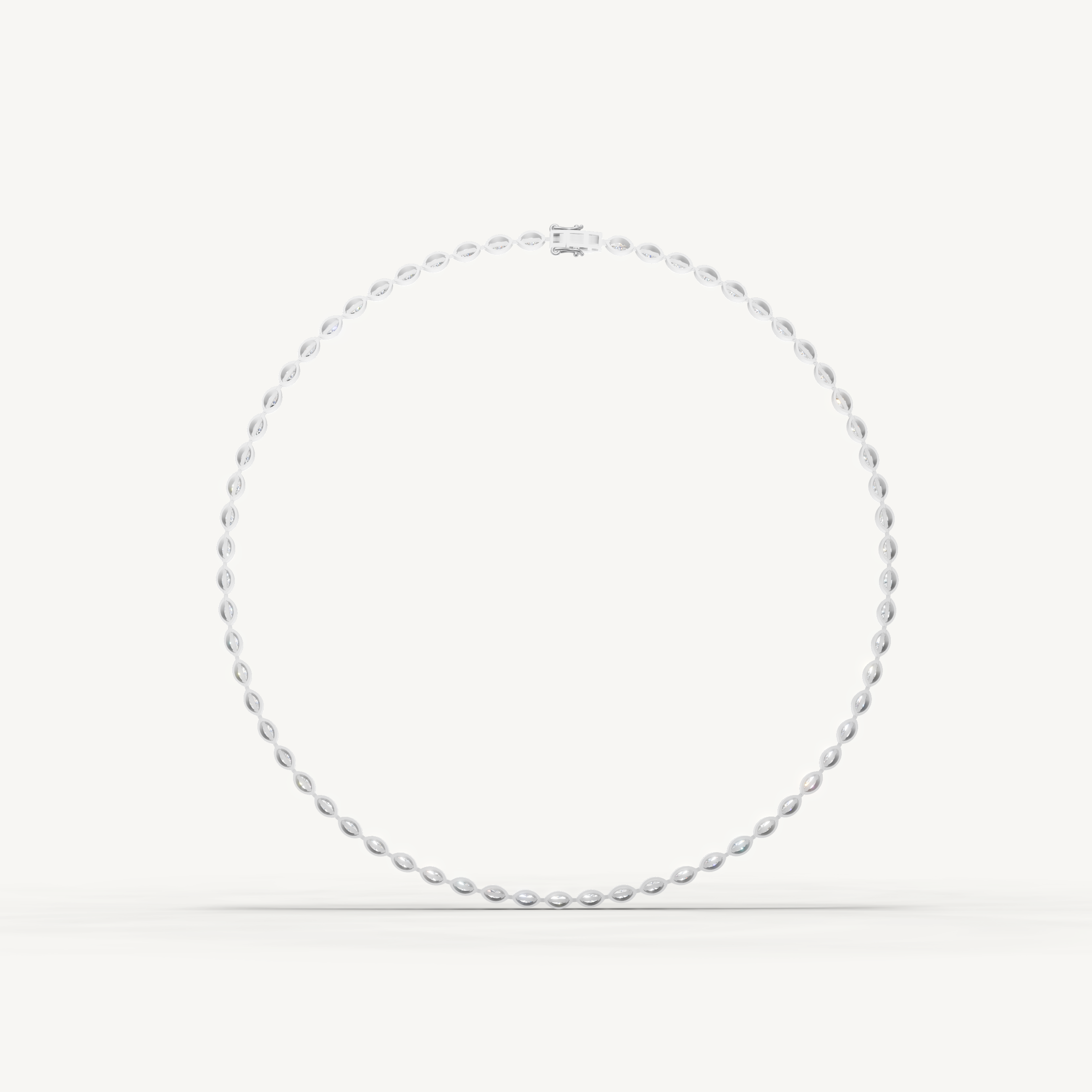 Marquise Lab Grown Diamond Tennis Necklace in 14K Yellow Gold