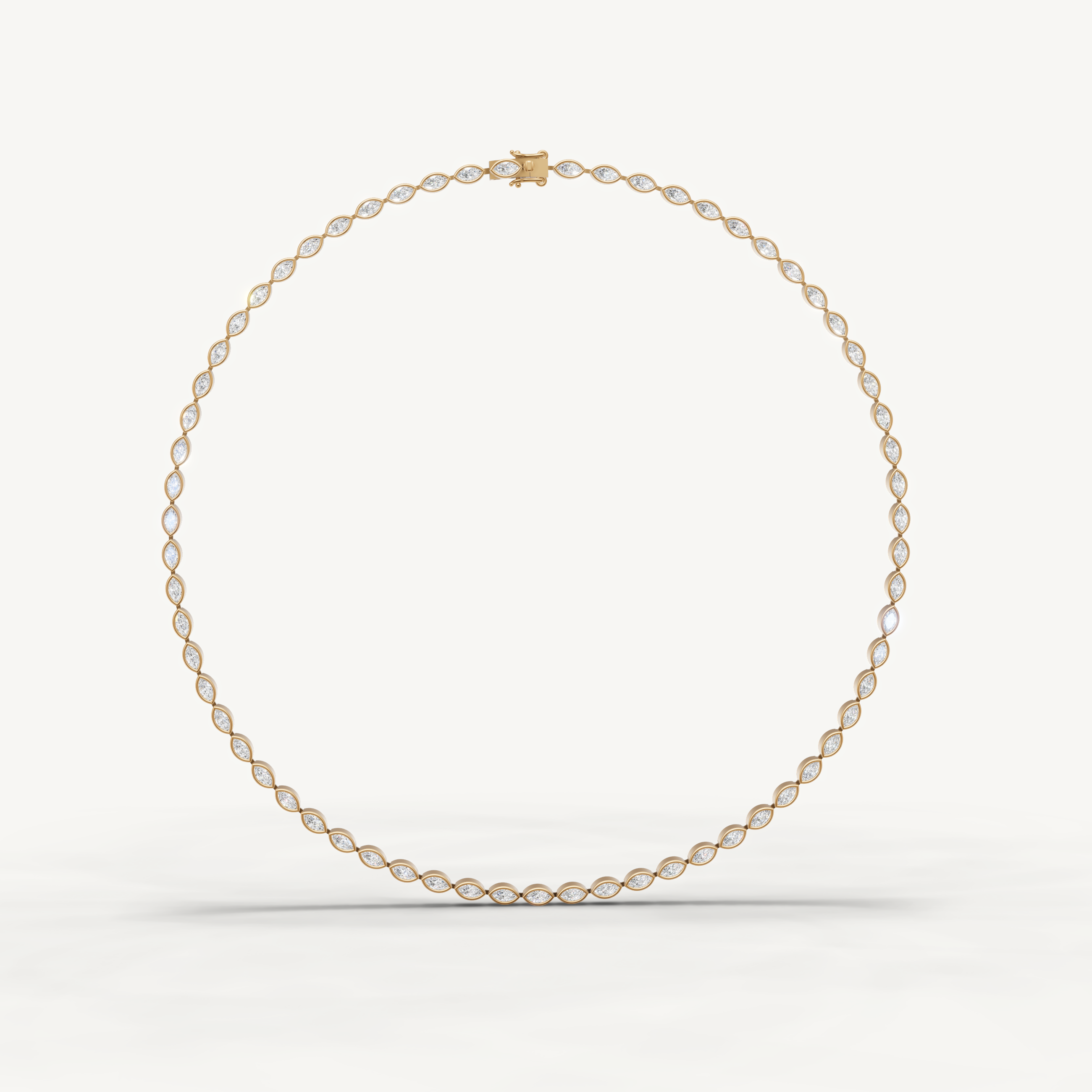 Marquise Lab Grown Diamond Tennis Necklace in 14K Yellow Gold