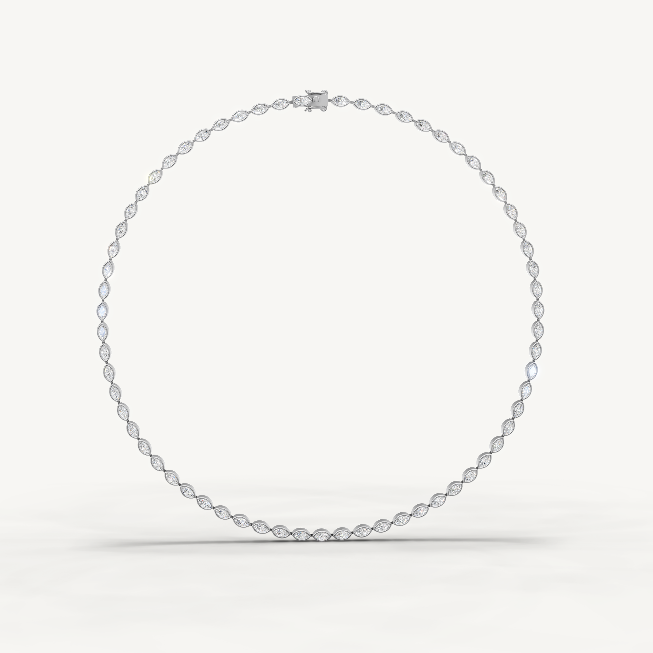 Marquise Lab Grown Diamond Tennis Necklace in 14K Yellow Gold