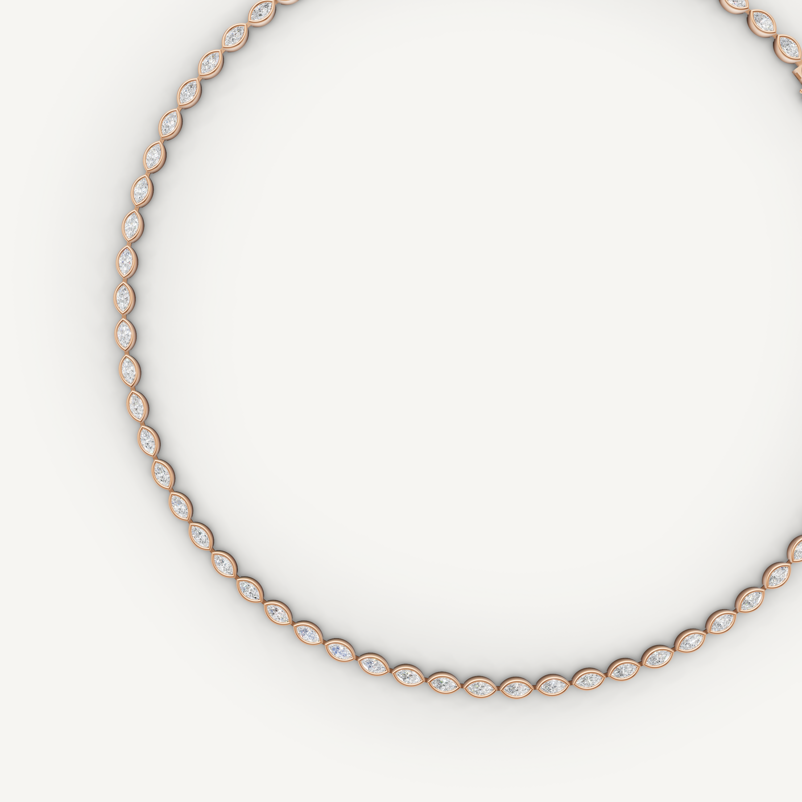 Marquise Lab Grown Diamond Tennis Necklace in 14K Yellow Gold