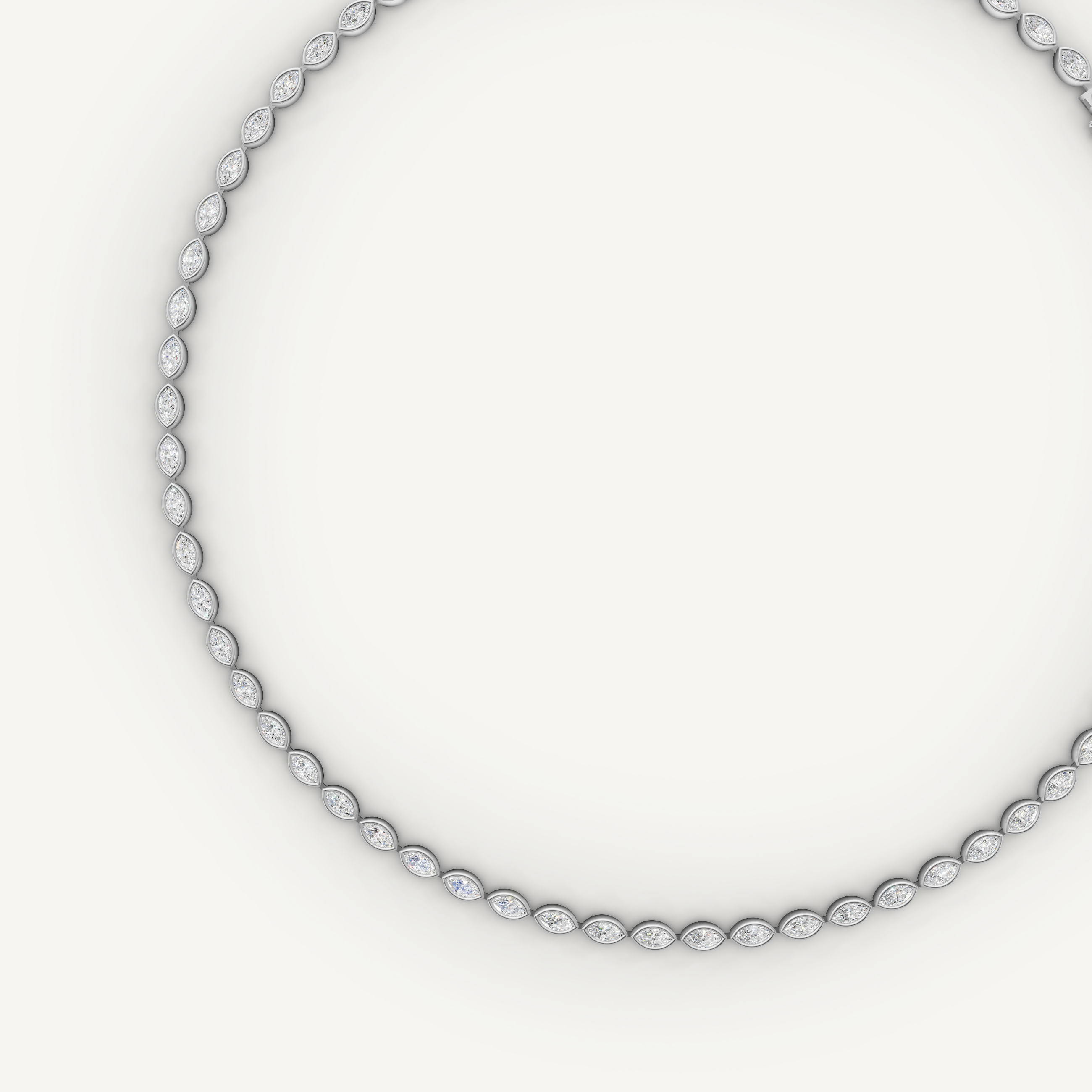 Marquise Lab Grown Diamond Tennis Necklace in 14K Yellow Gold