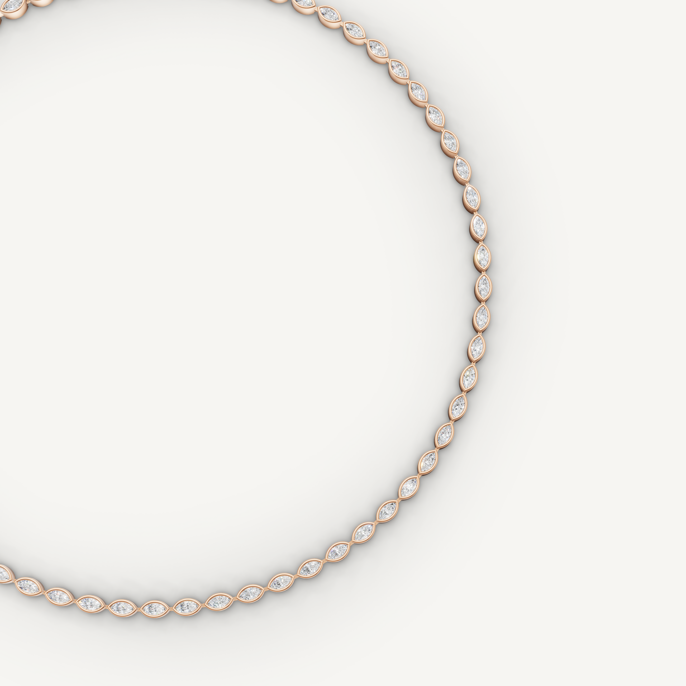 Marquise Lab Grown Diamond Tennis Necklace in 14K Yellow Gold