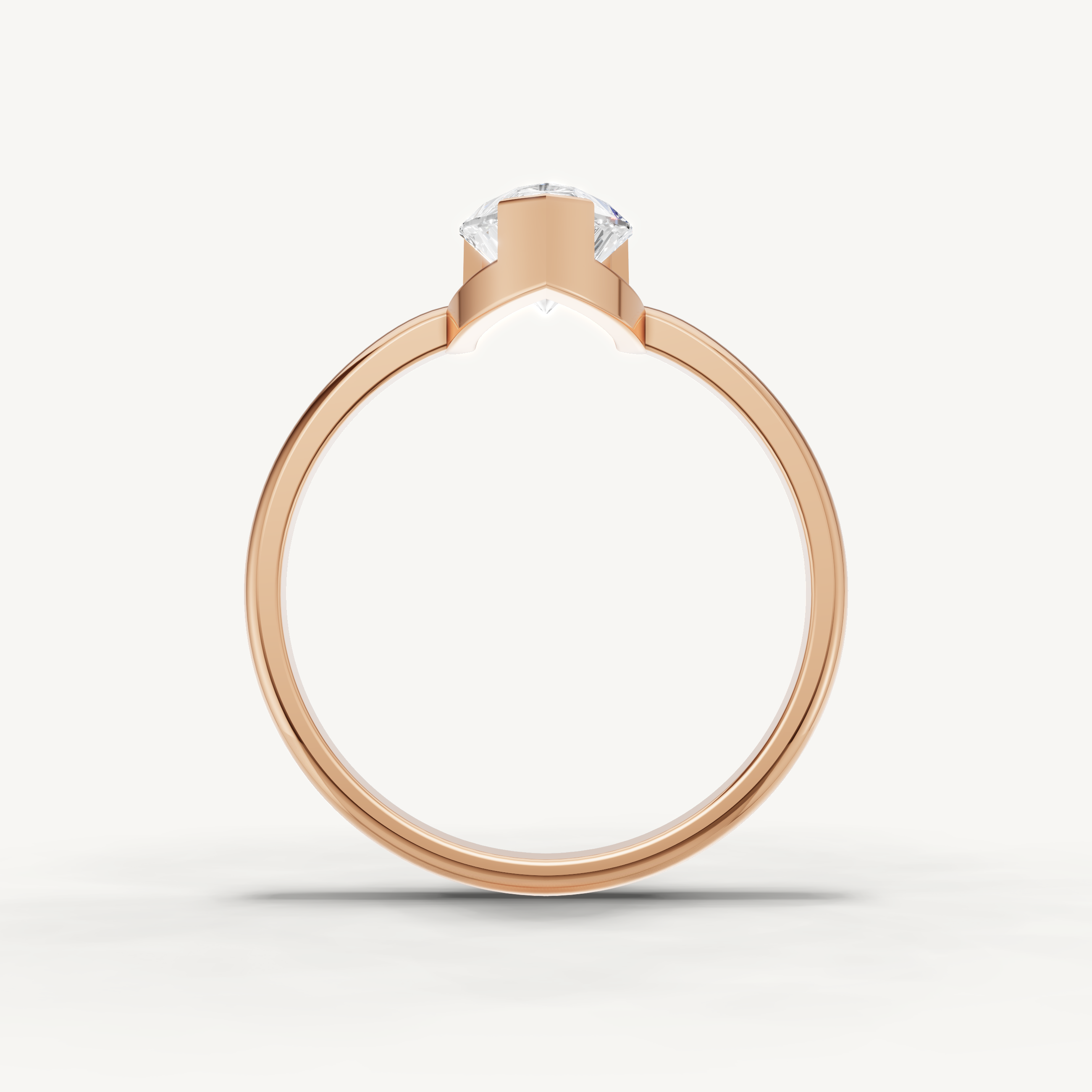 Pear Lab Grown Diamond Bezel Engagement Ring in 14K Yellow Gold