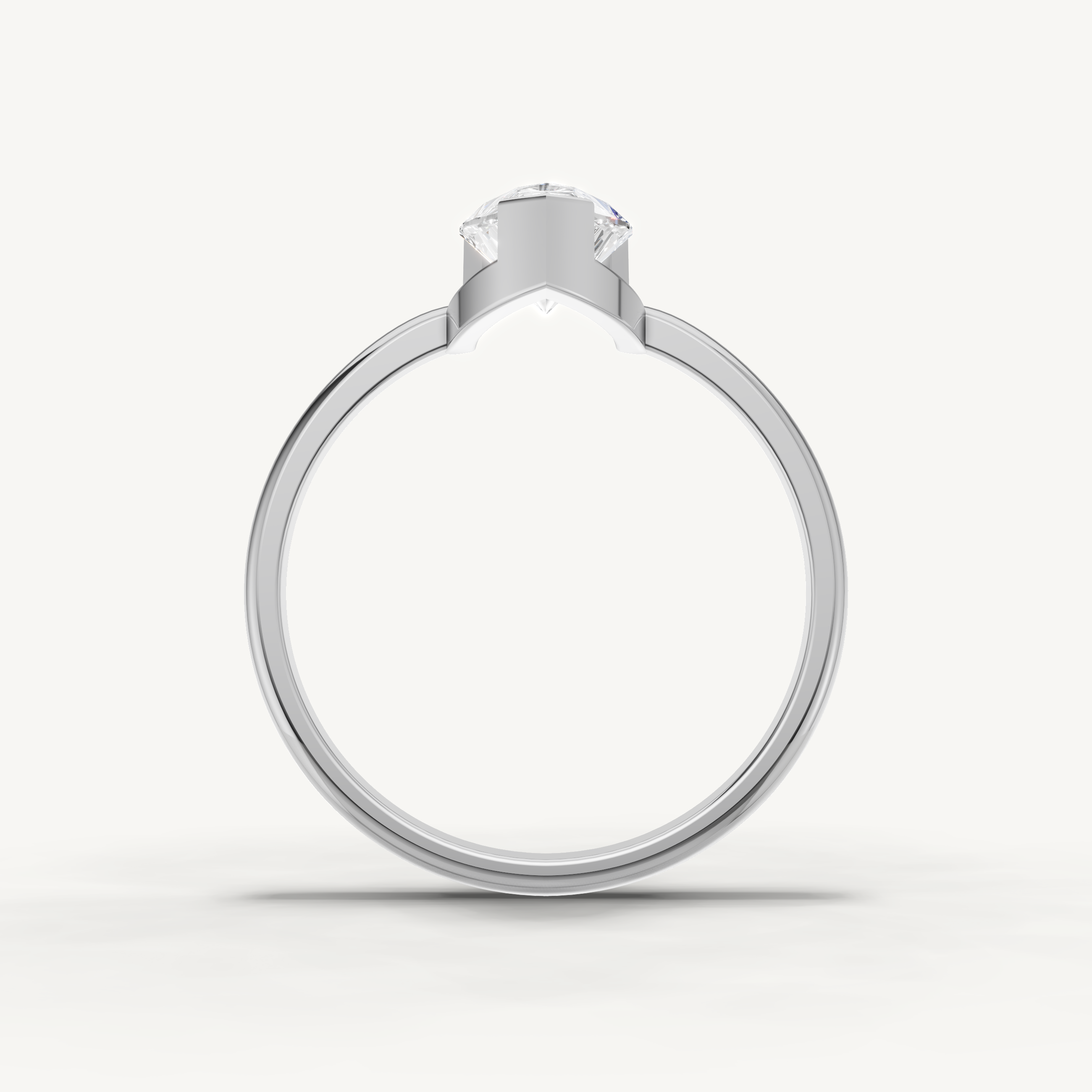 Pear Lab Grown Diamond Bezel Engagement Ring in 14K Yellow Gold