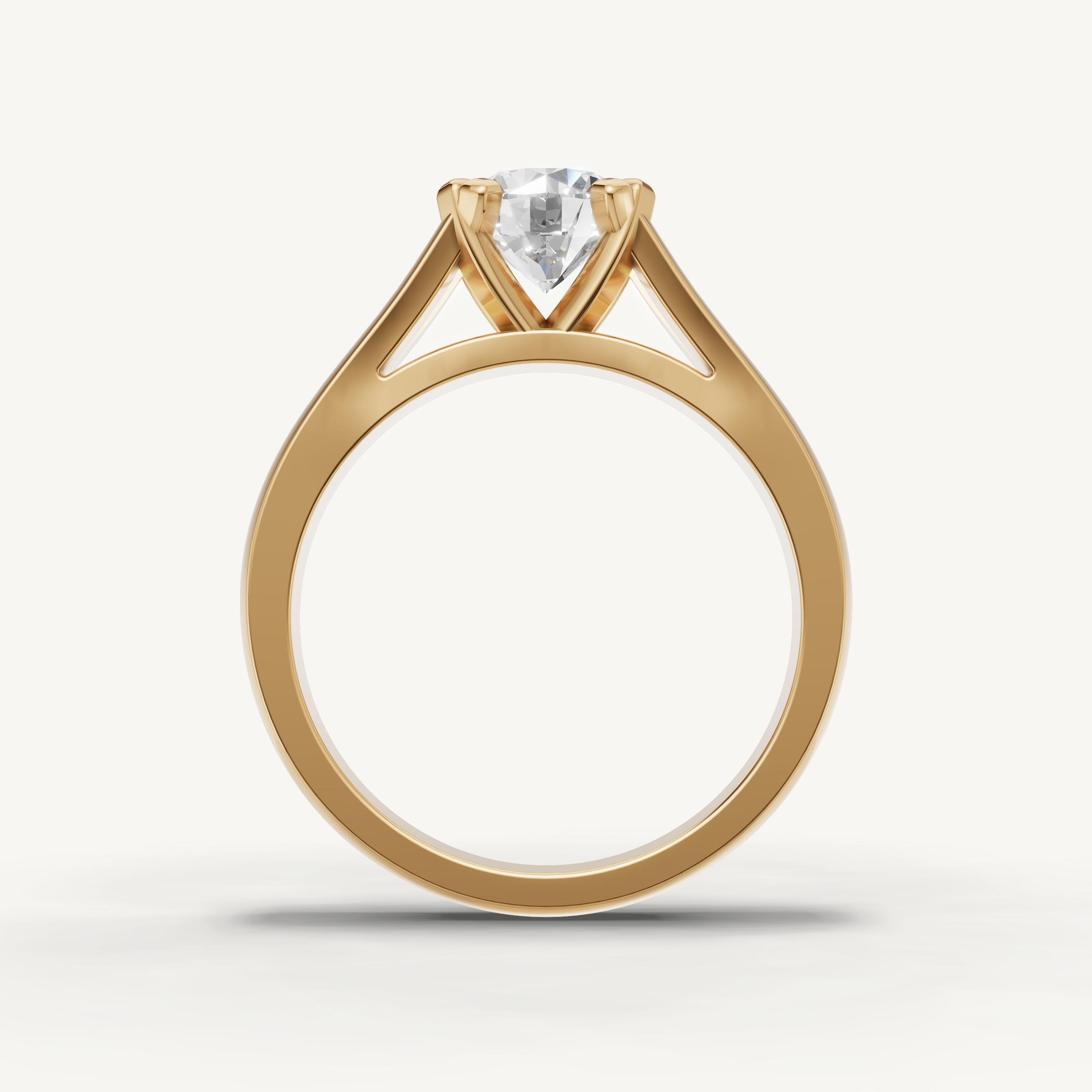 Round Lab Grown Diamond Solitaire Ring in 14K Yellow Gold