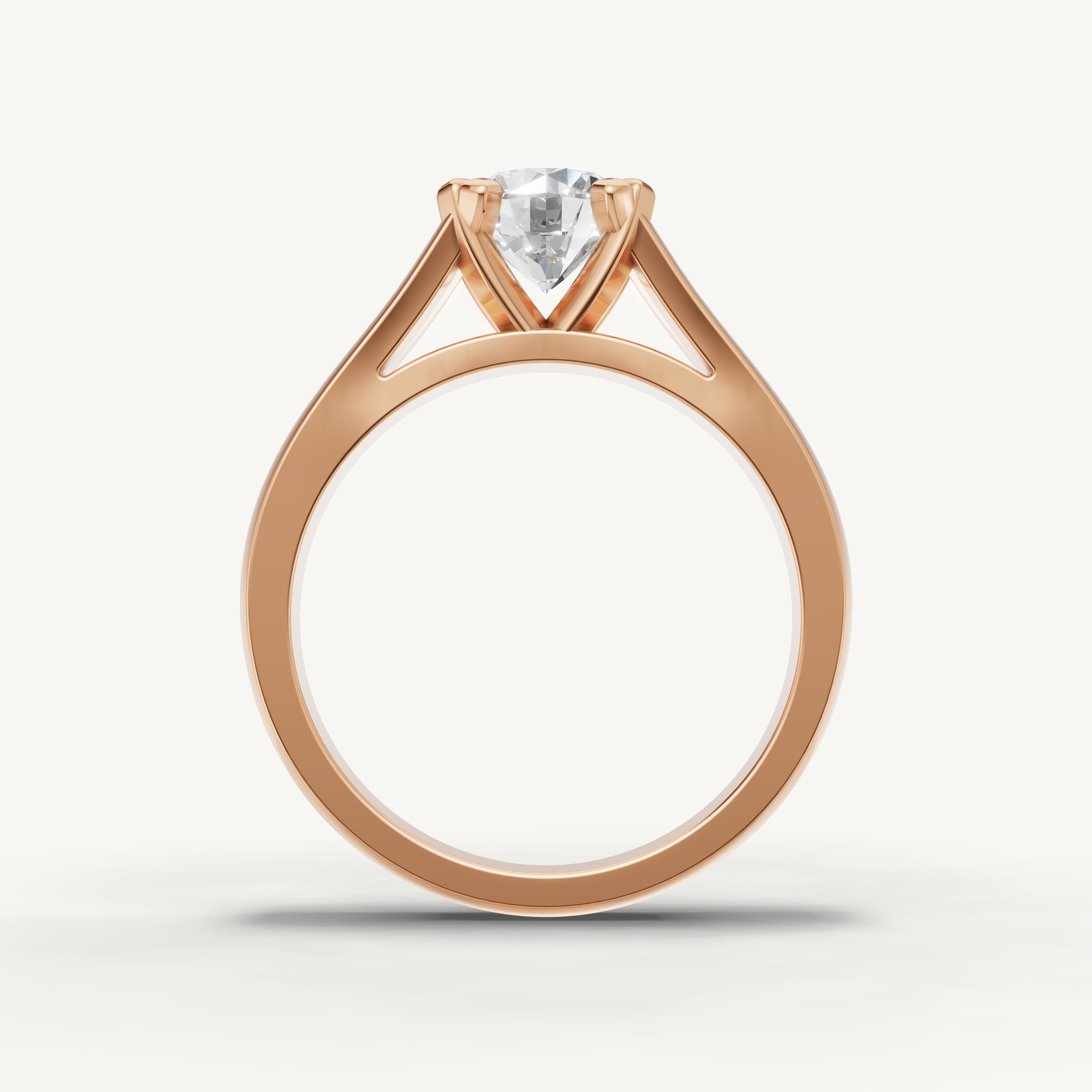 Round Lab Grown Diamond Solitaire Ring in 14K Yellow Gold
