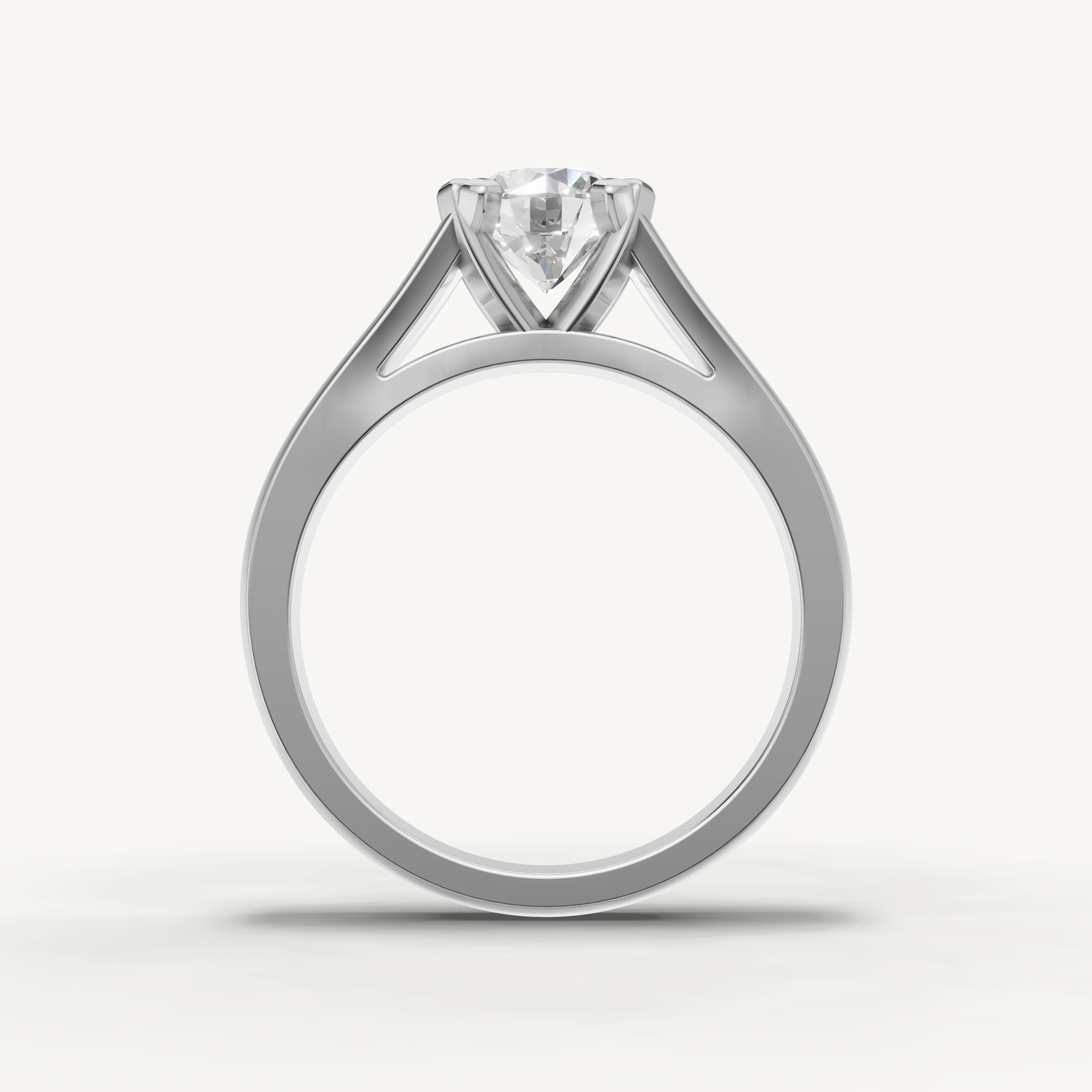Round Lab Grown Diamond Solitaire Ring in 14K Yellow Gold