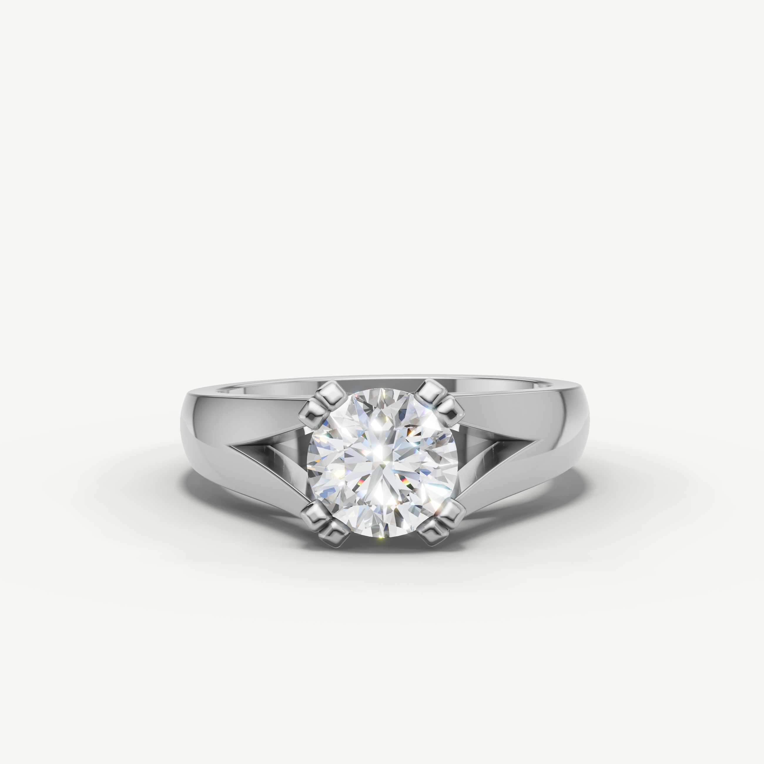 Round Lab Grown Diamond Solitaire Ring in 14K Yellow Gold