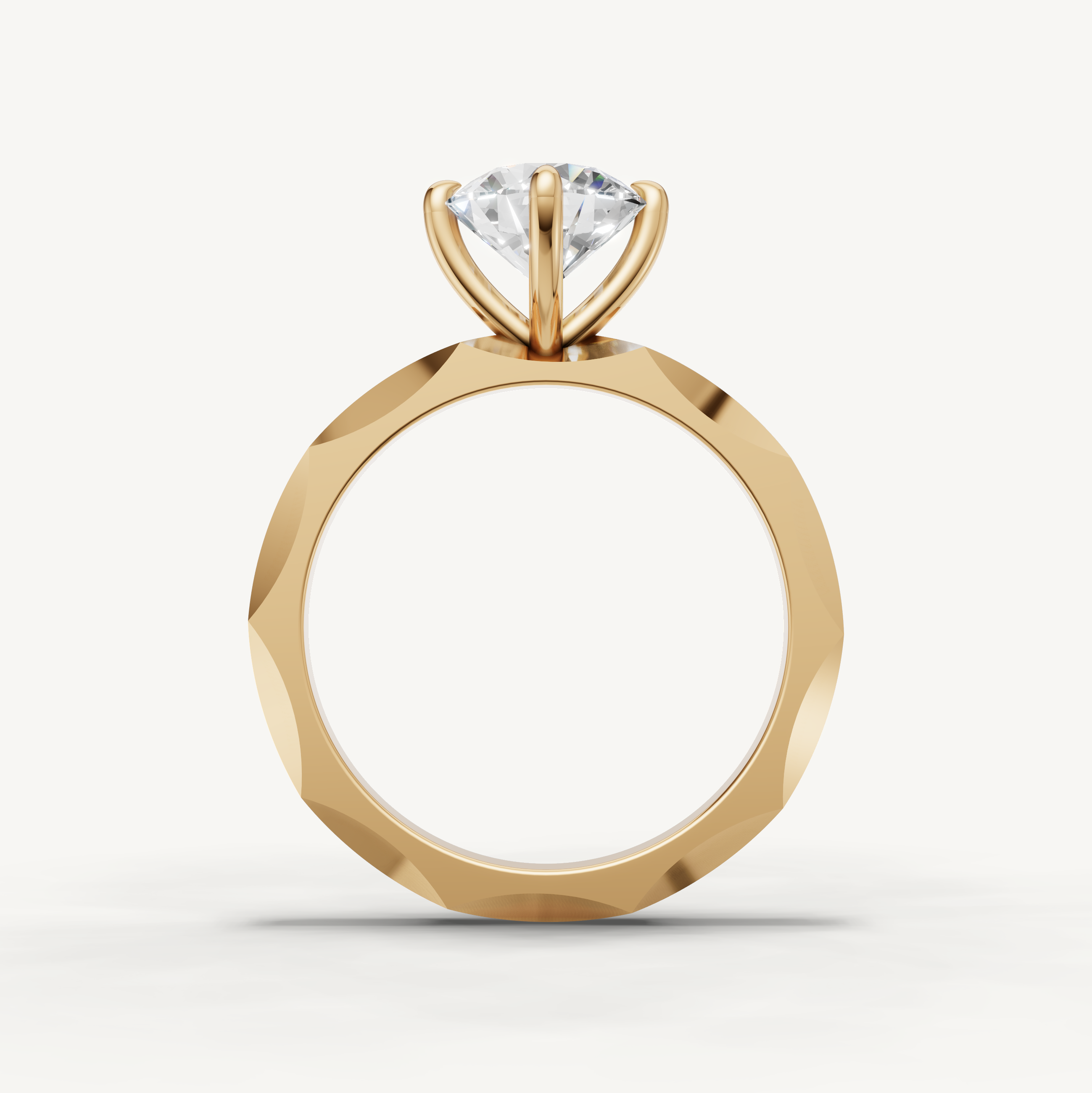 Round Lab Grown Diamond Solitaire Engagement Ring in 14K Rose Gold