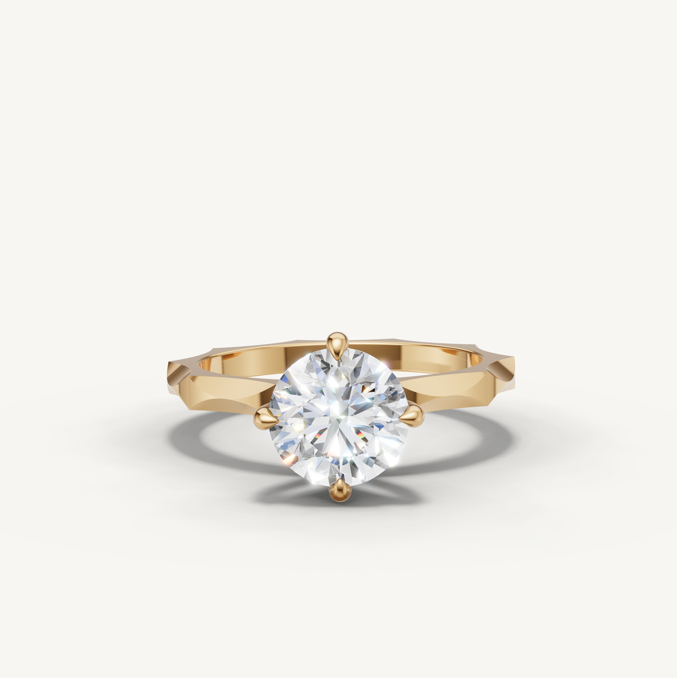 Round Lab Grown Diamond Solitaire Engagement Ring in 14K Rose Gold