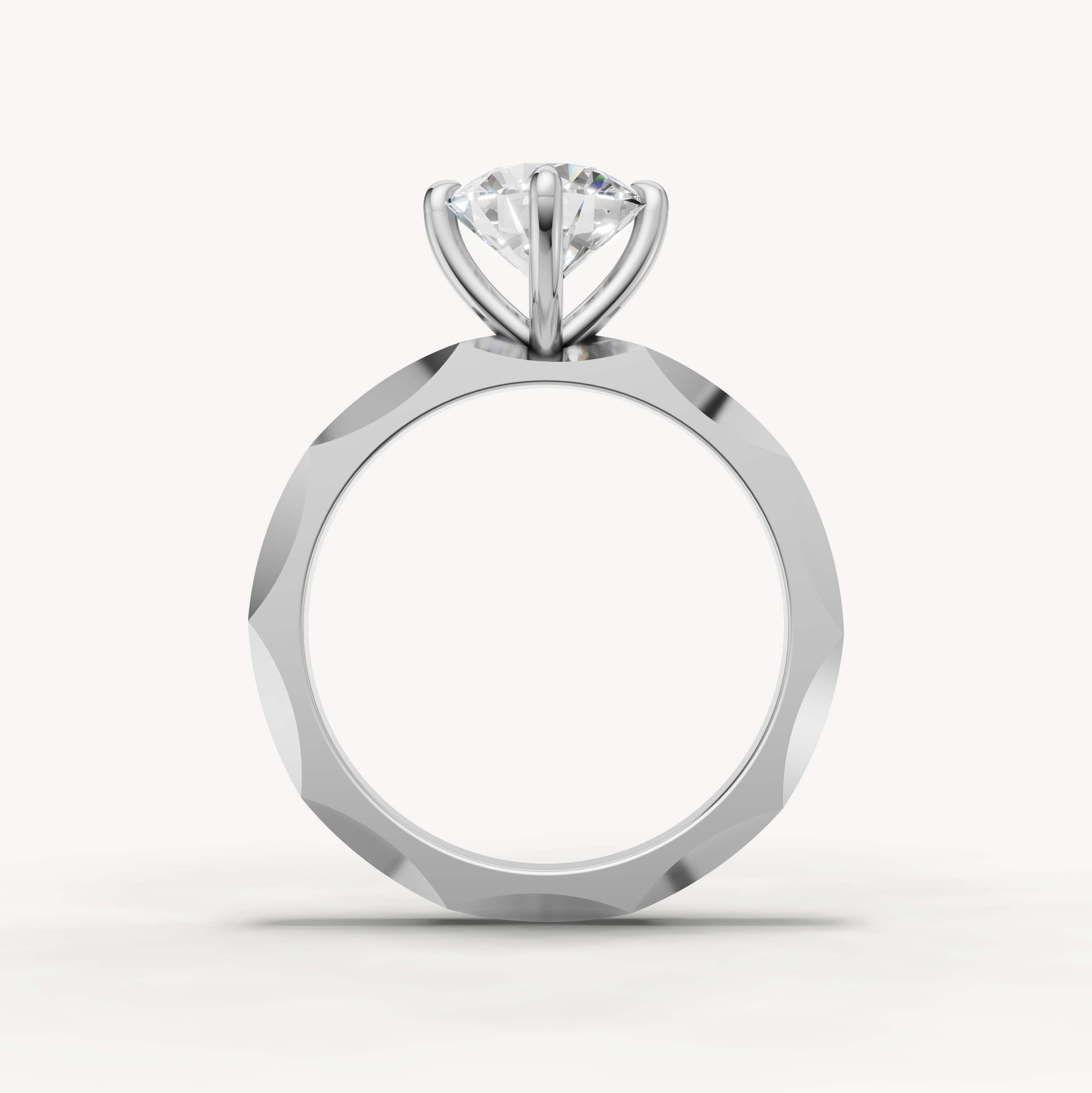 Round Lab Grown Diamond Solitaire Engagement Ring in 14K Rose Gold