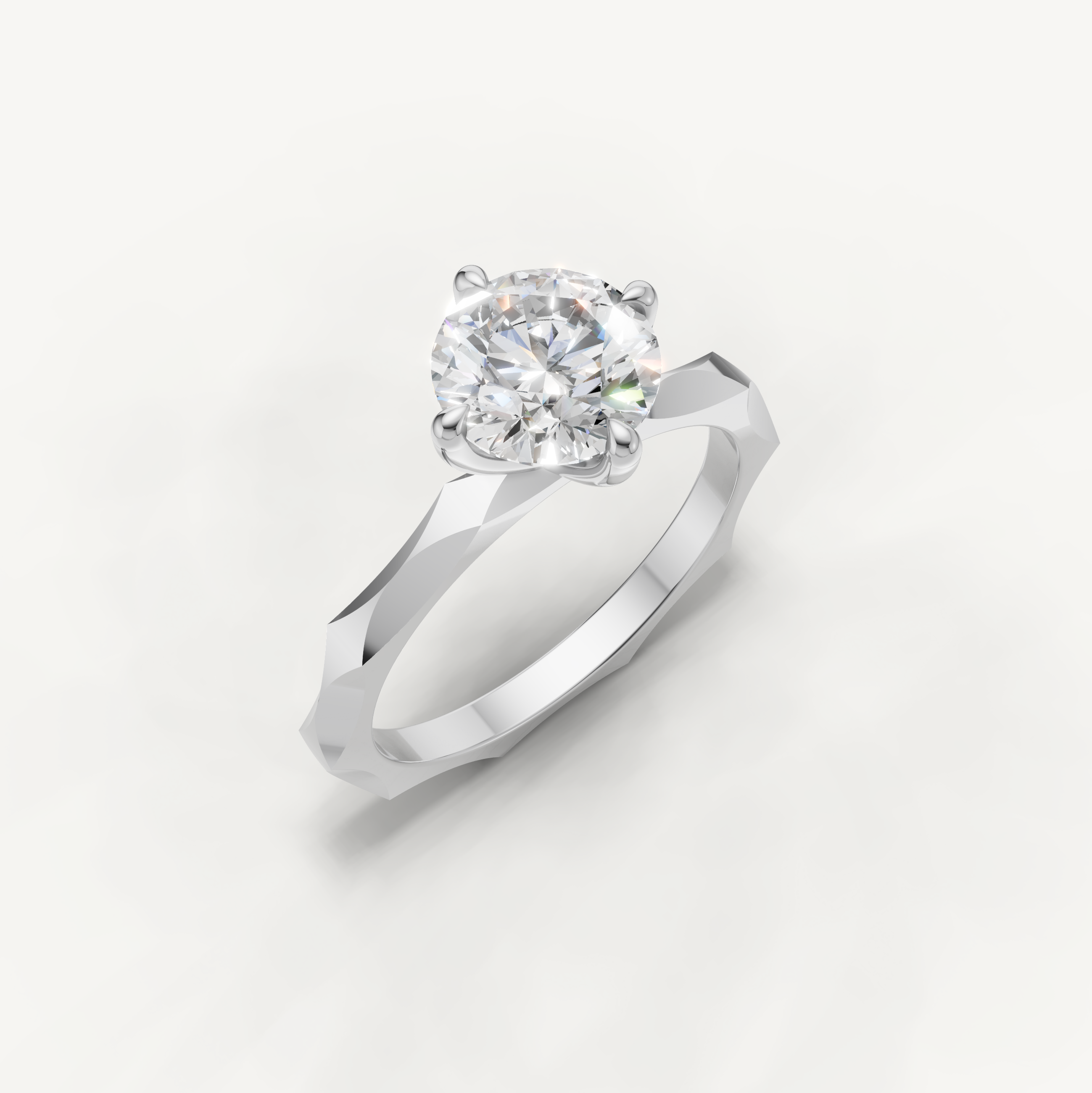 Round Lab Grown Diamond Solitaire Engagement Ring in 14K Rose Gold