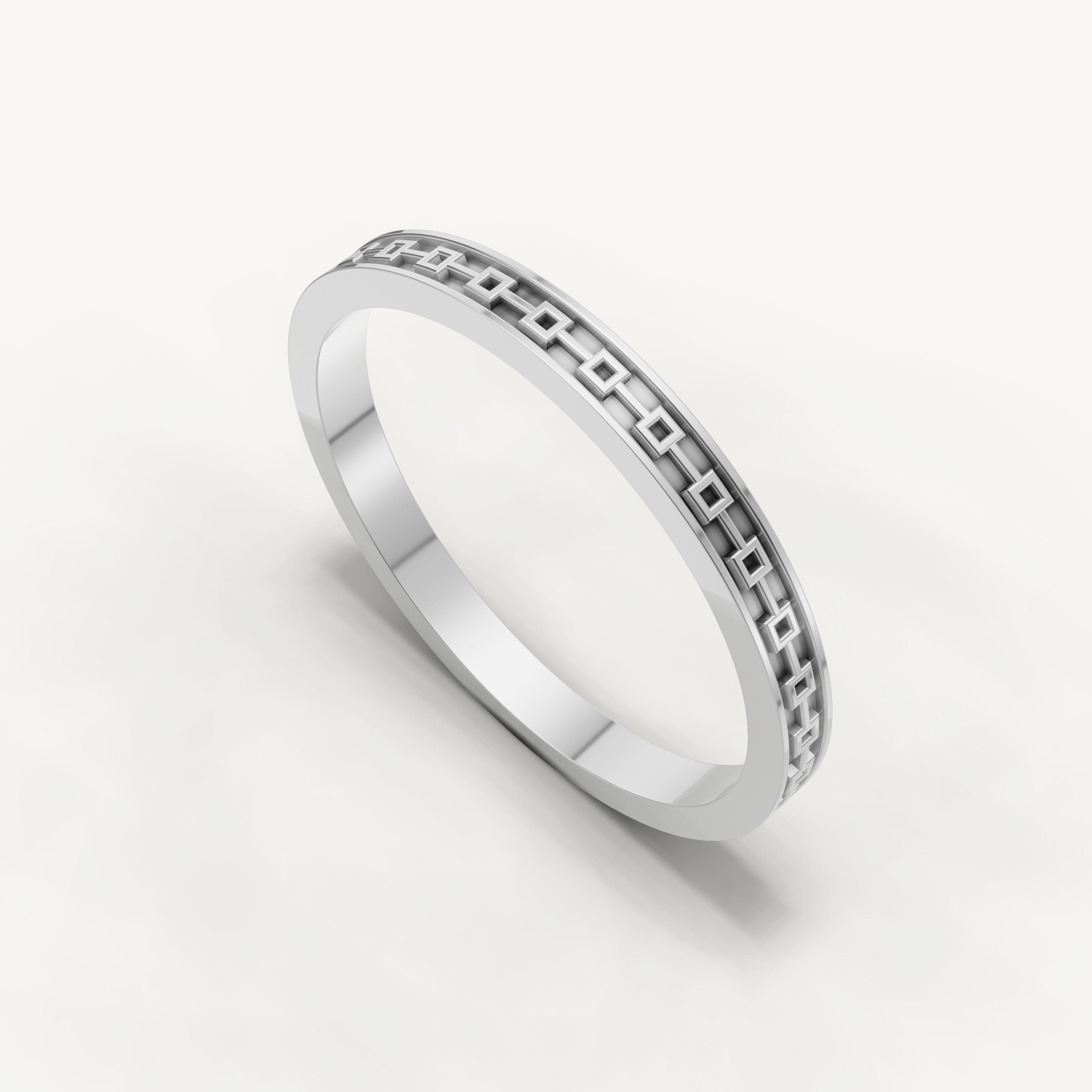 Geometric Plain Gold Wedding Band in 14K Yellow Gold