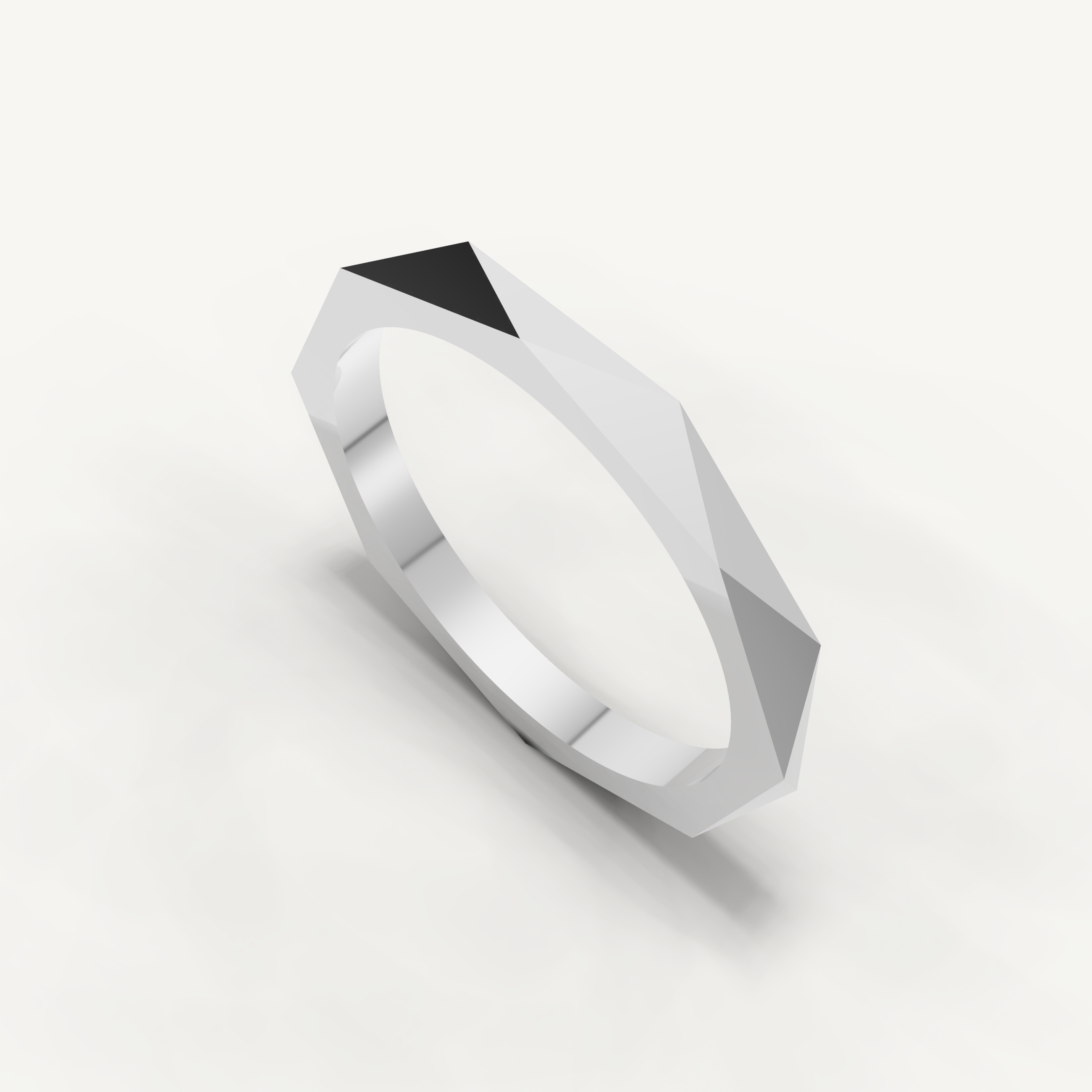 Faceted Geometric Wedding Band in 14K Yellow Gold