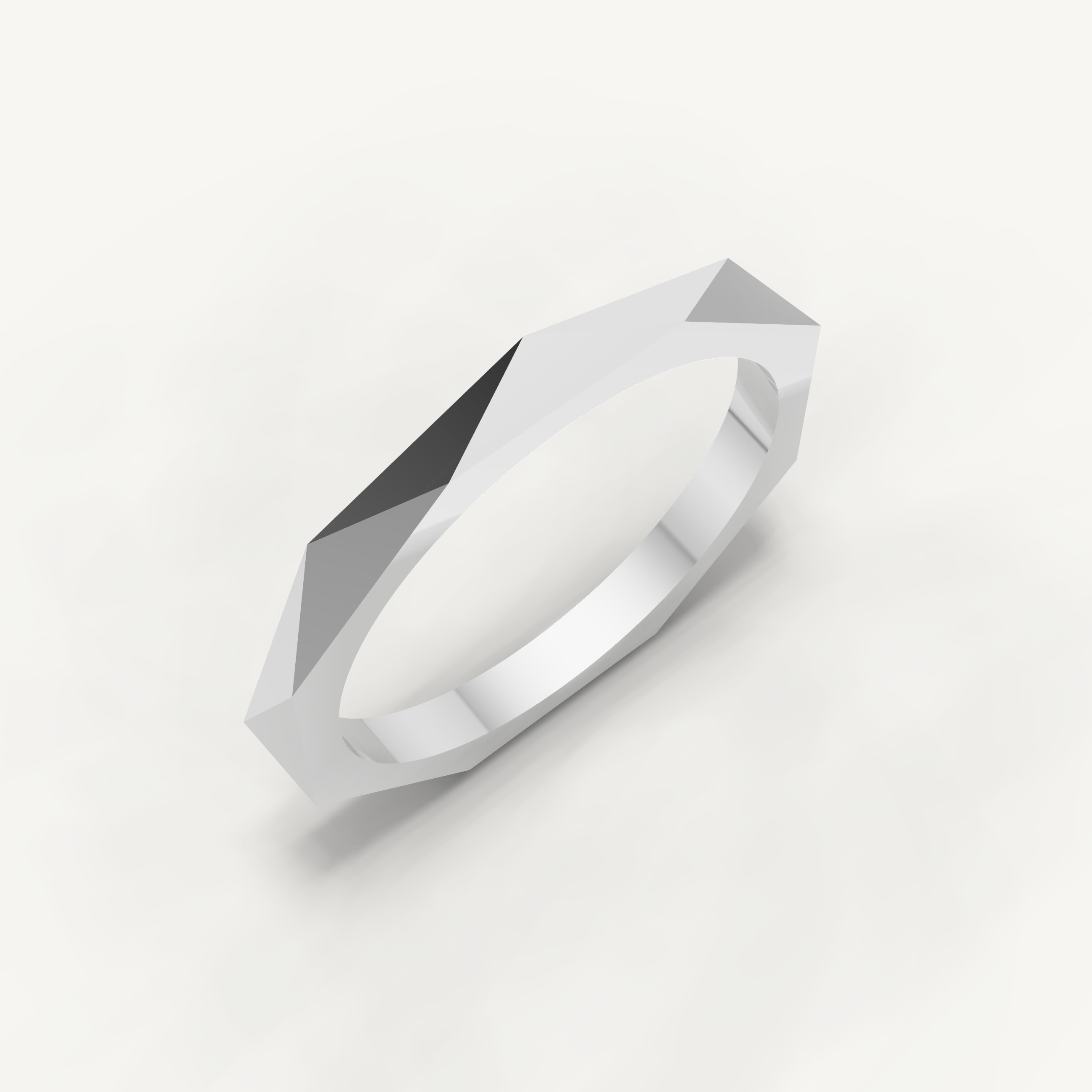 Faceted Geometric Wedding Band in 14K Yellow Gold