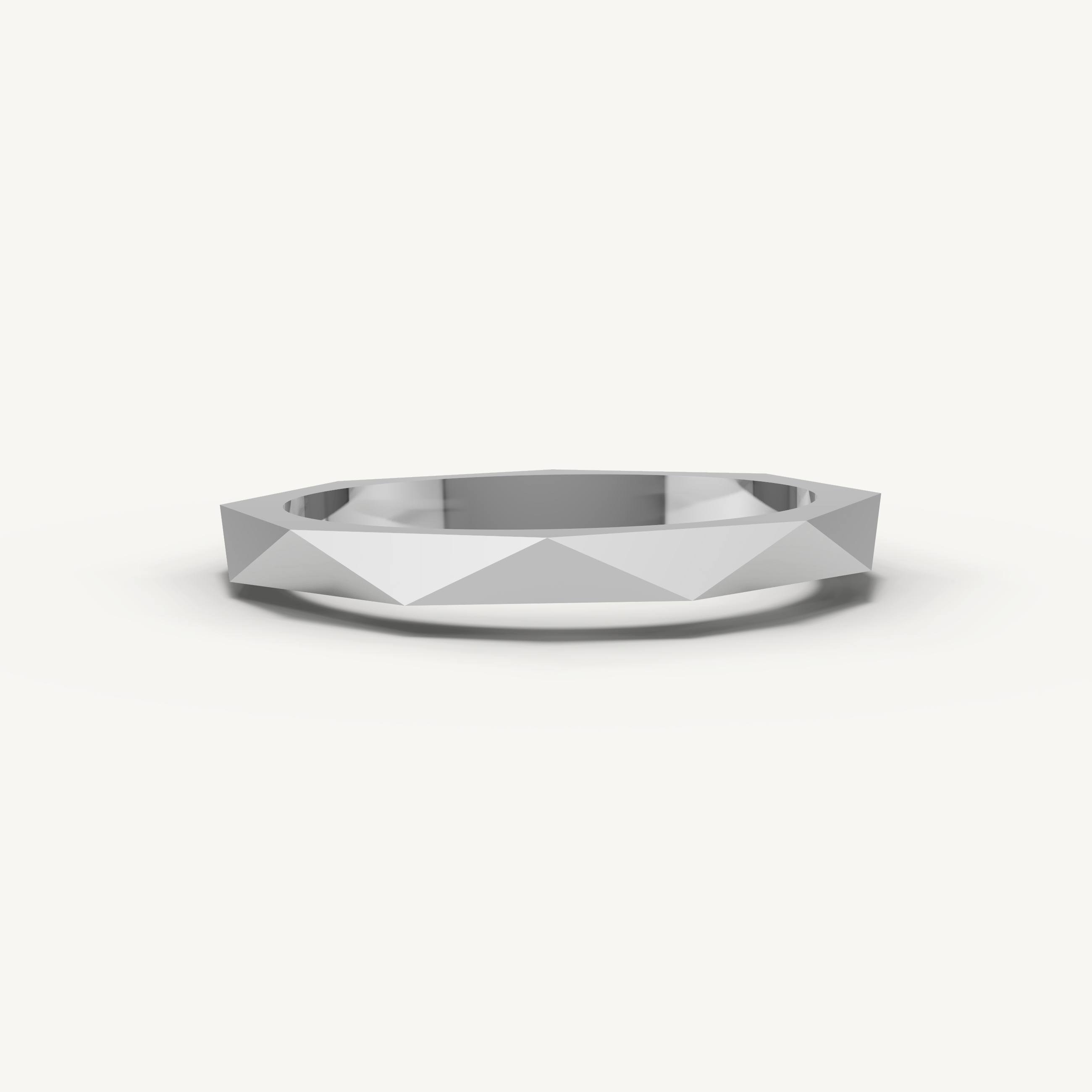 Faceted Geometric Wedding Band in 14K Yellow Gold