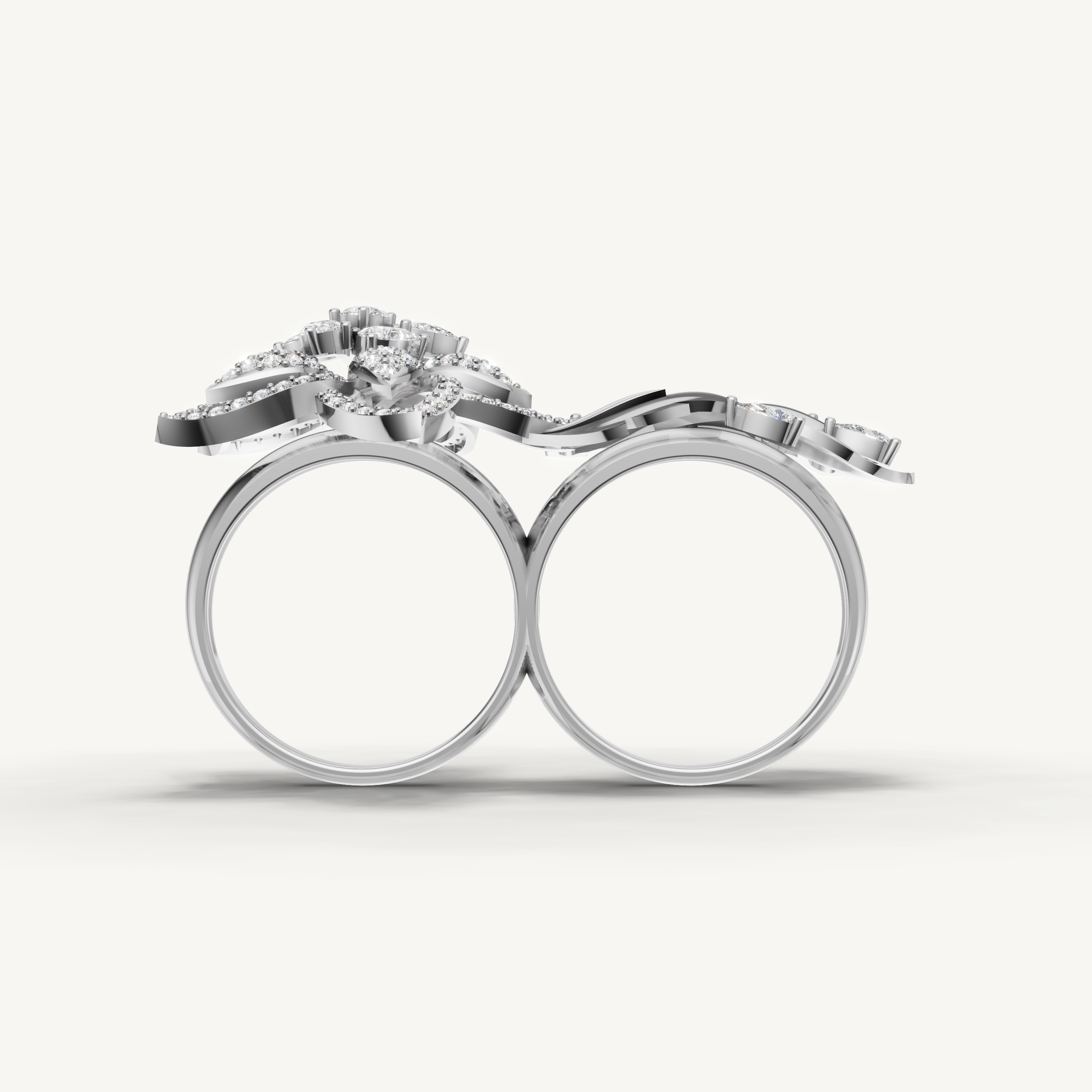 Lab Grown Diamond Floral Statement Ring in 14K Yellow Gold