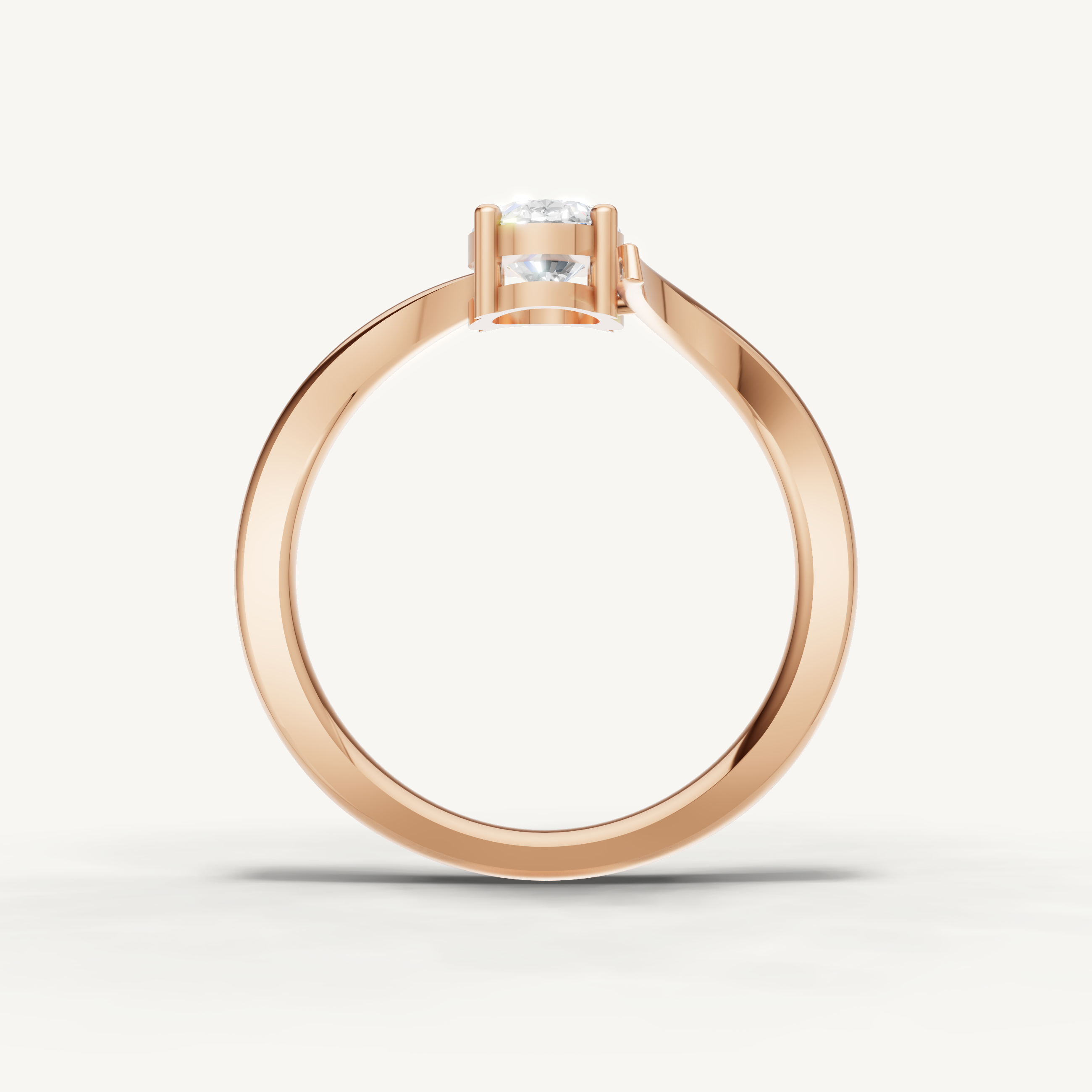 Oval Lab Grown Diamond Bypass Engagement Ring in 14K Gold