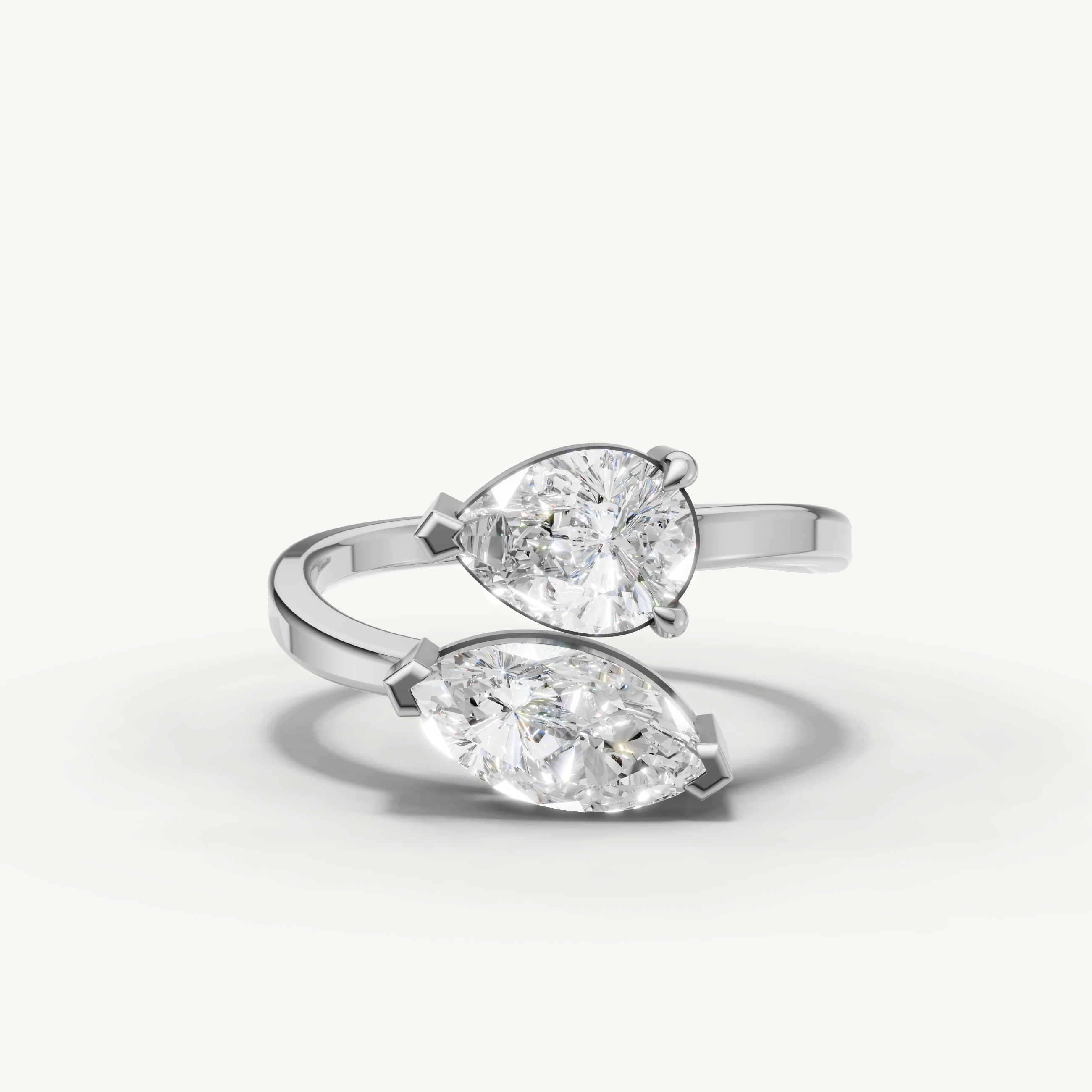 Pear & Marquise Lab Grown Diamond Toi et Moi Engagement Ring in 14K Yellow Gold