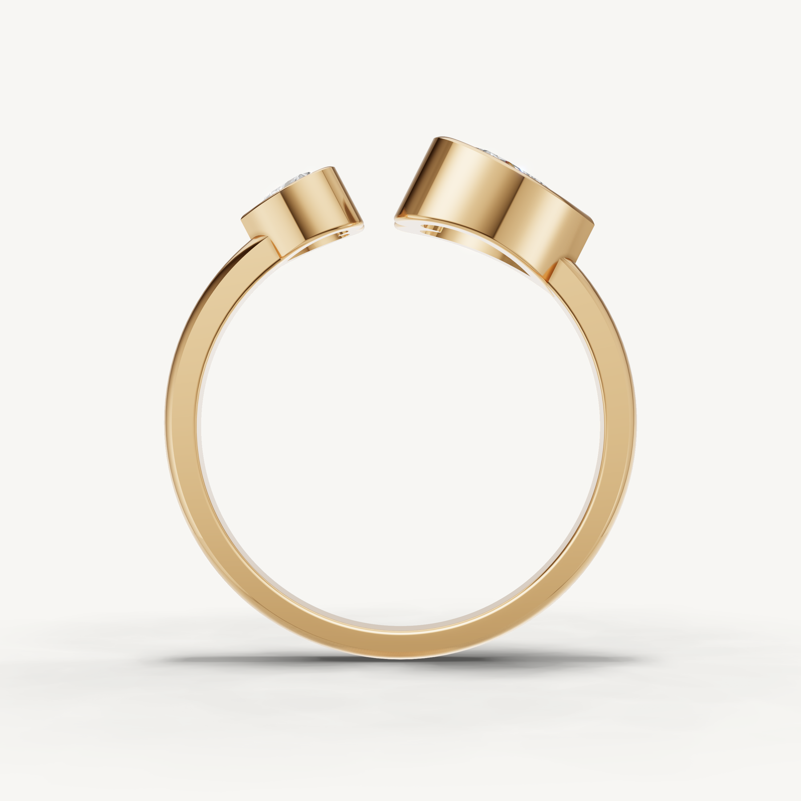 Heart Lab Grown Diamond Toi et Moi Engagement Ring in 14K Gold