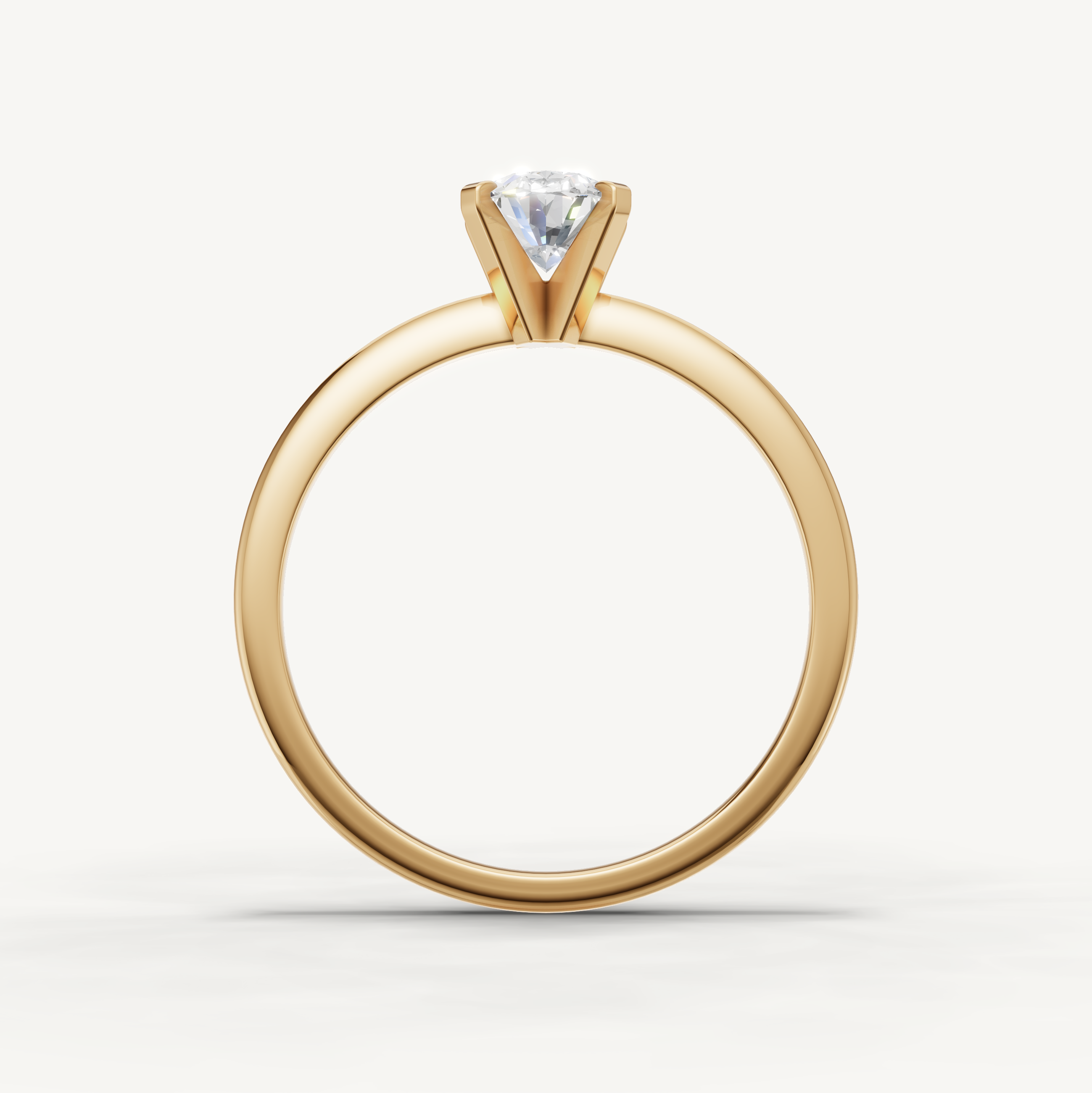 Classic oval cut diamond ring in polished yellow gold by Raul Diamonds
