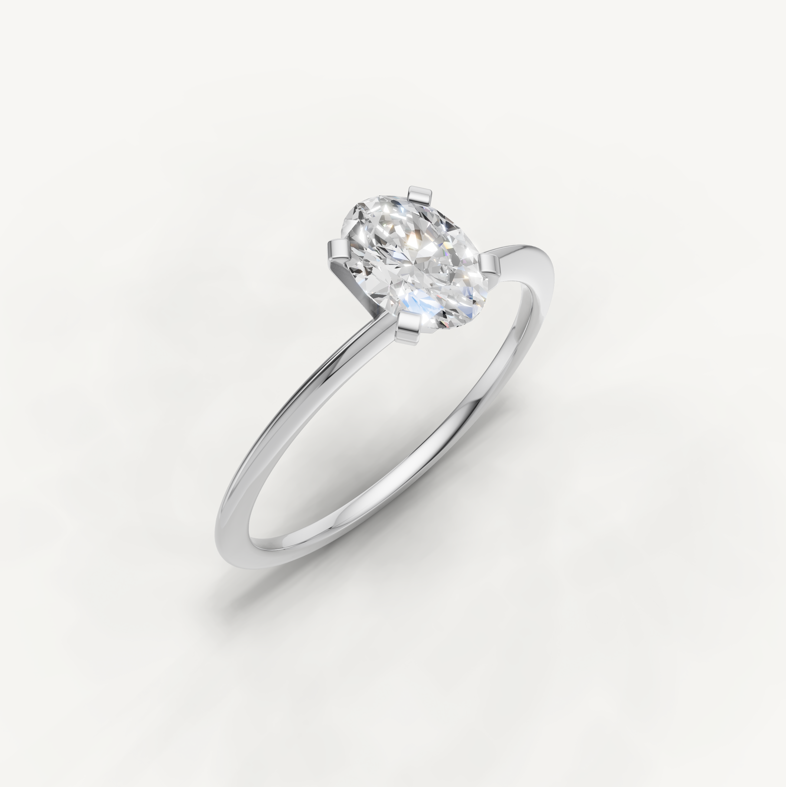 Timeless white gold oval diamond engagement ring for women by Raul Diamonds