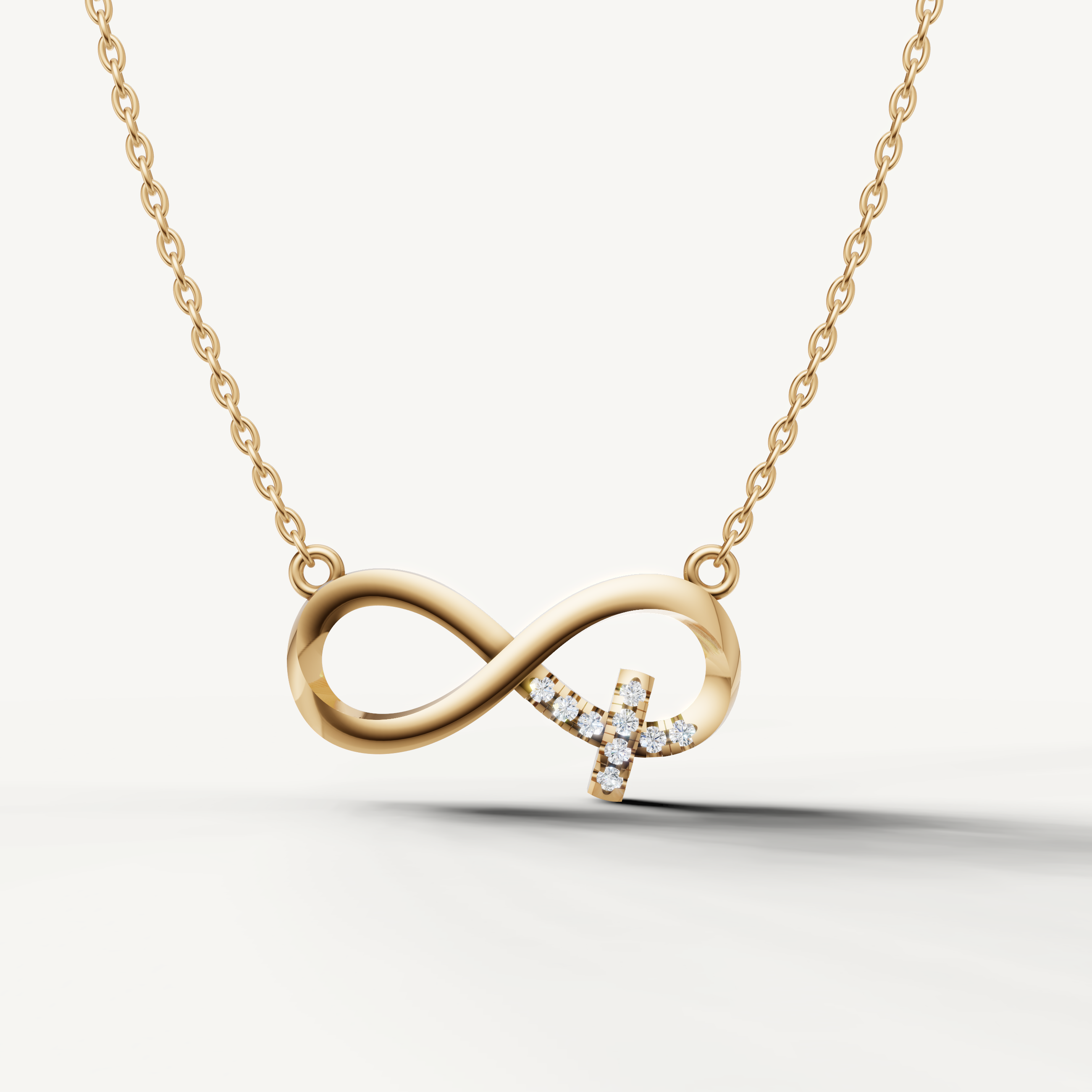 Raul Diamonds Infinity Initial Pendant Necklace in 14K Yellow Gold