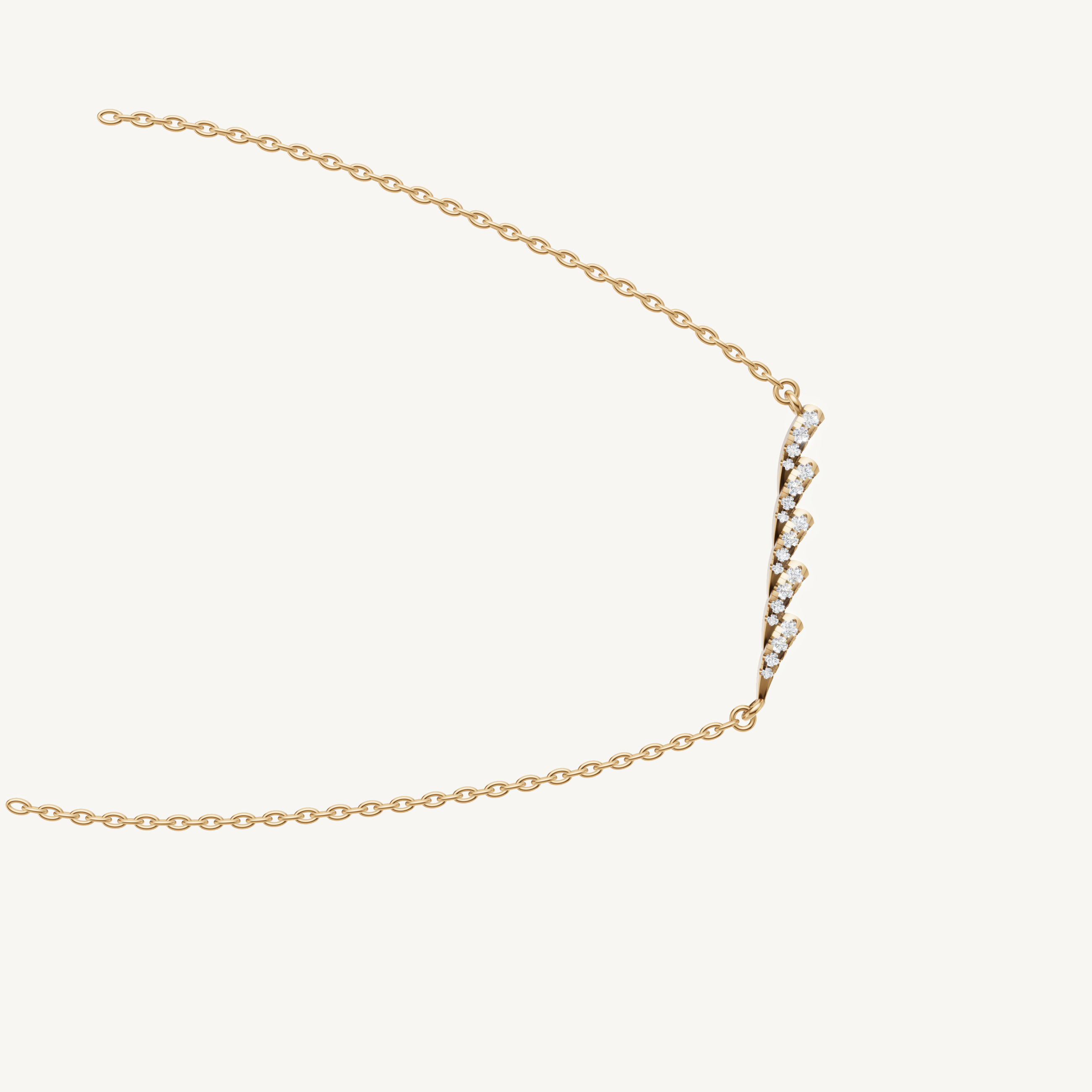 Modern Diamond Curve Bar Necklace in 14K Yellow Gold
