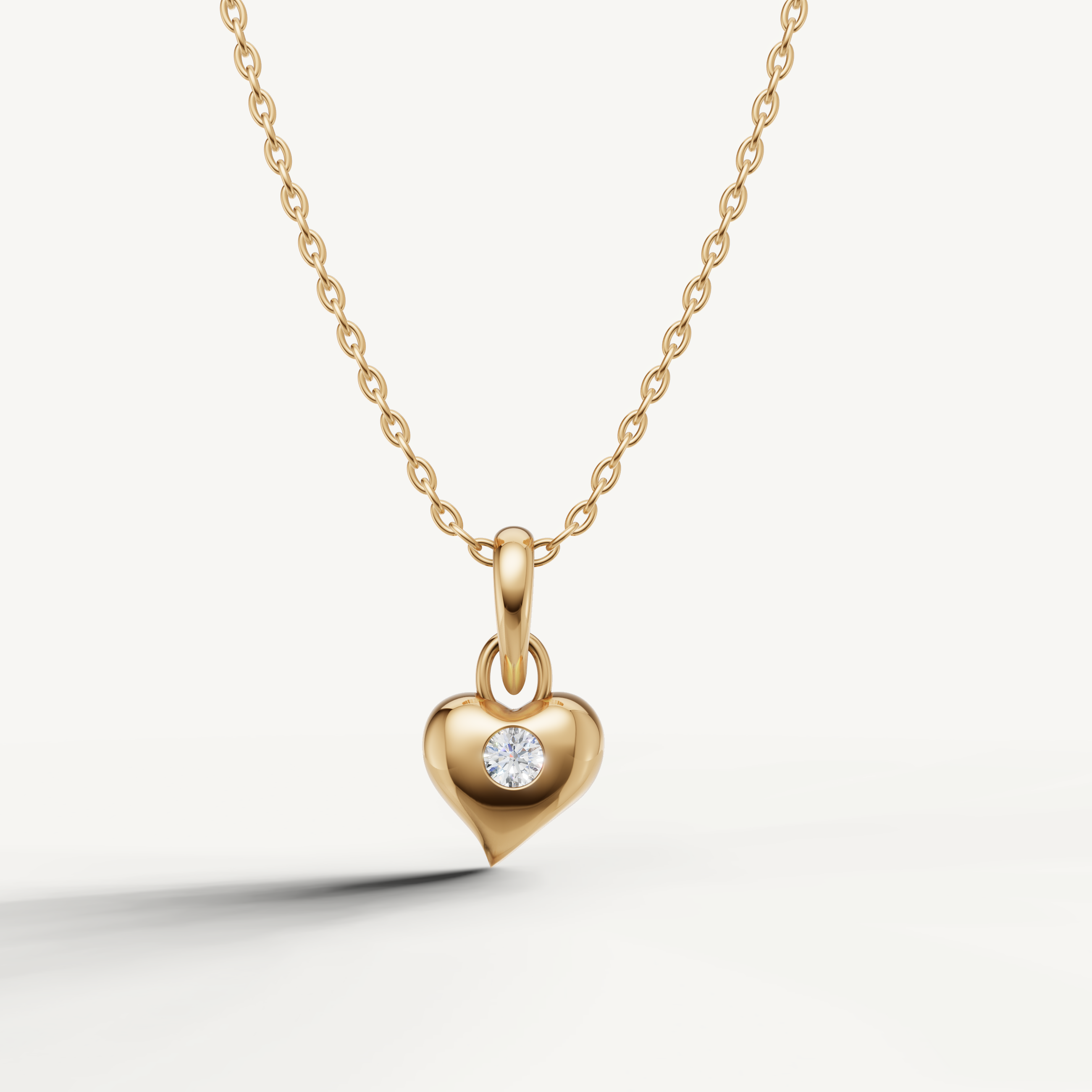 Raul Diamonds Heart Shape Diamond Pendant Necklace in 14K Yellow Gold