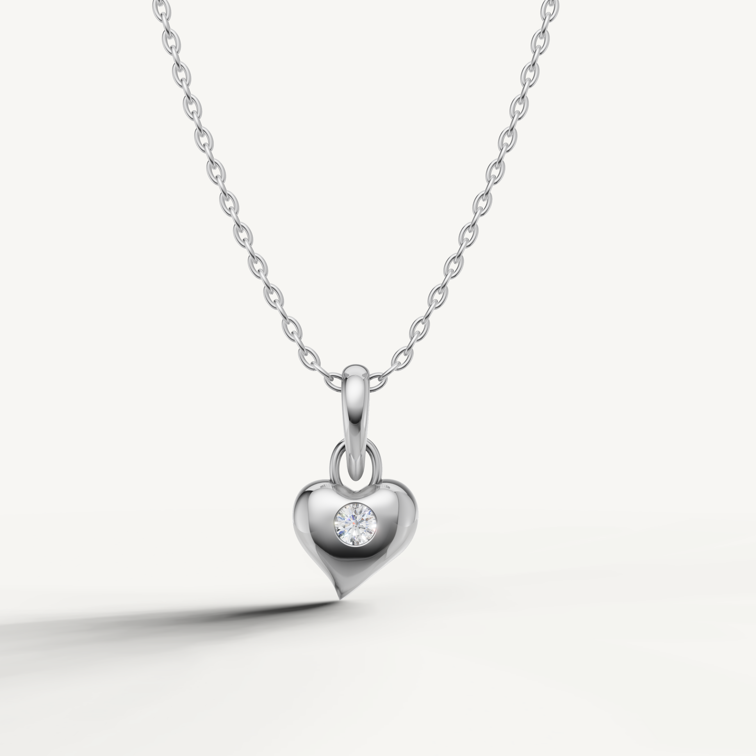 Raul Diamonds Heart Shape Diamond Pendant Necklace in 14K White Gold