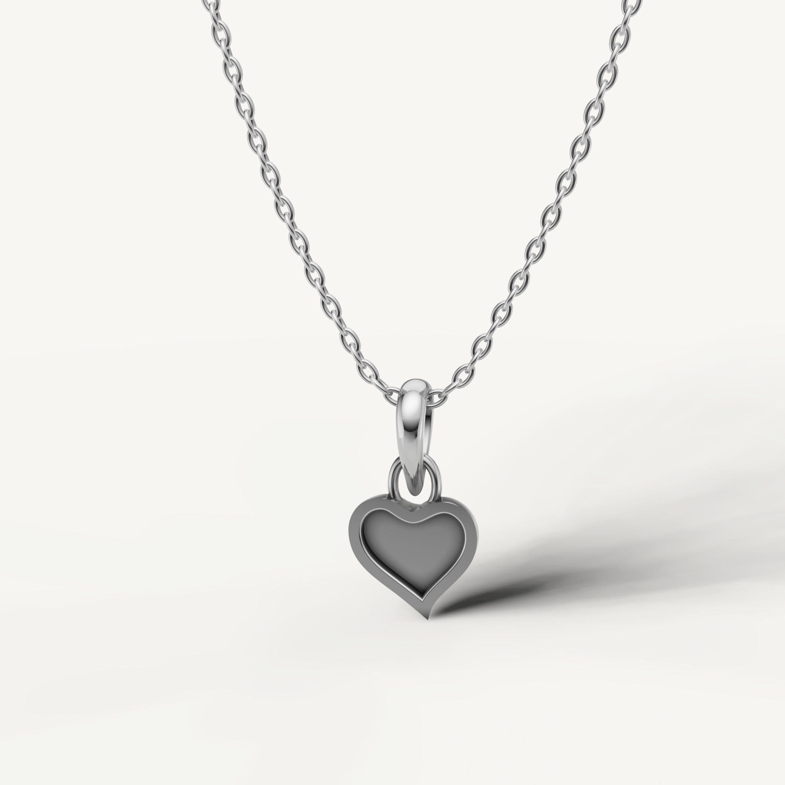 Minimalist Heart Lab Grown Diamond Pendant Necklace in White Gold