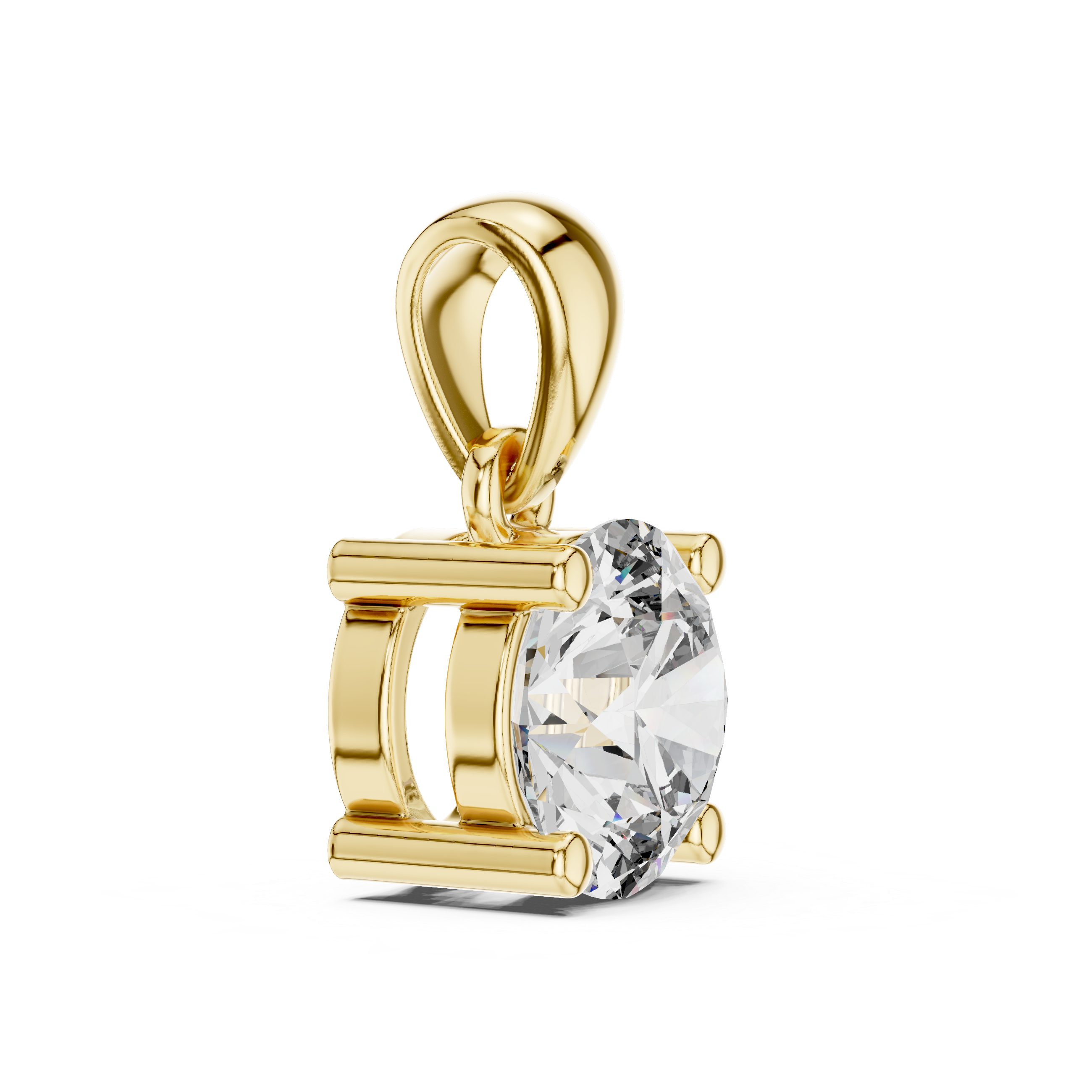 Classic Round Solitaire Lab-Grown Diamond Necklace in 14K Gold