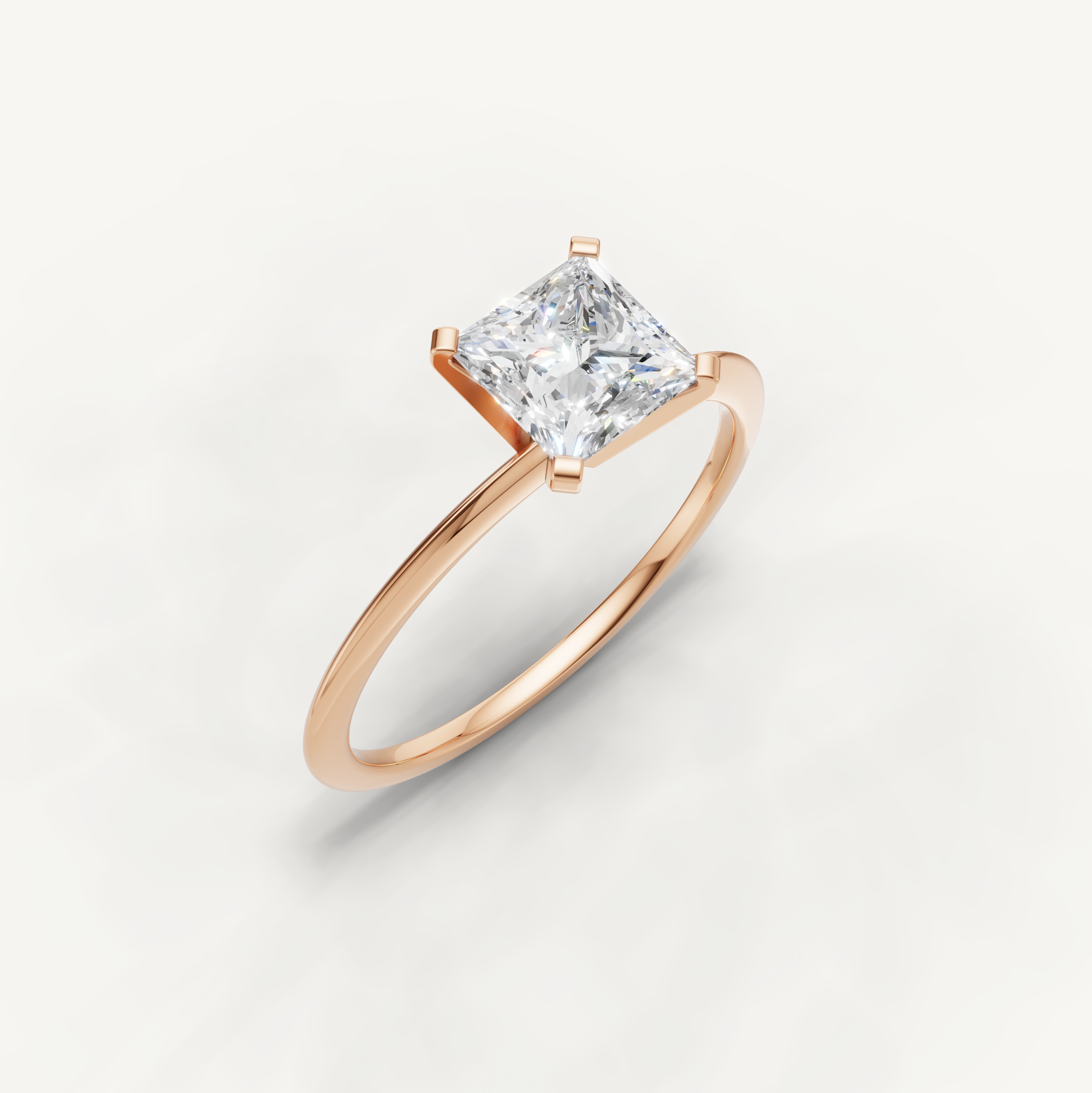 Romantic rose gold princess cut diamond ring for modern brides by Raul Diamonds