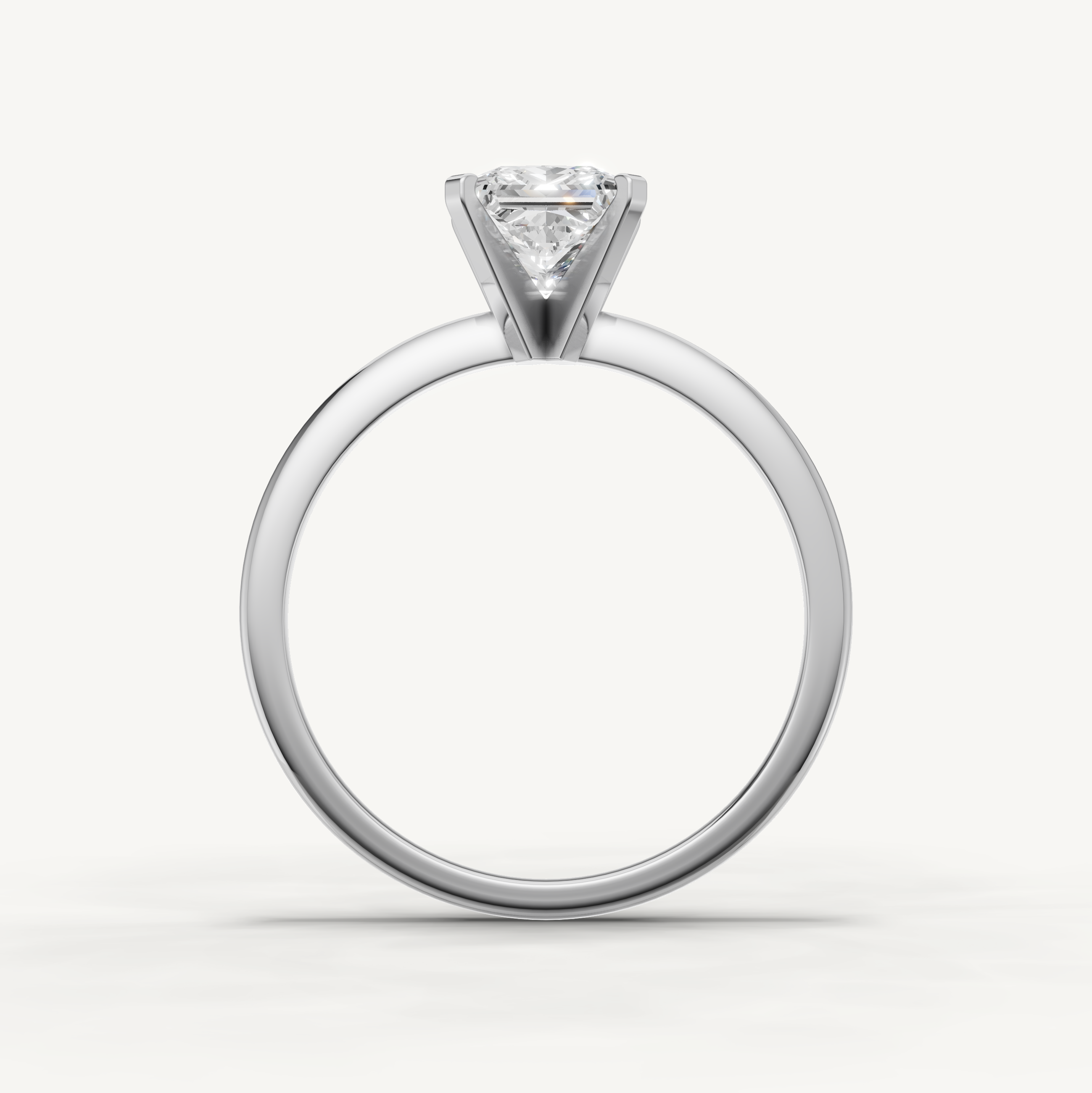 Minimal white gold princess cut lab grown diamond ring by Raul Diamonds