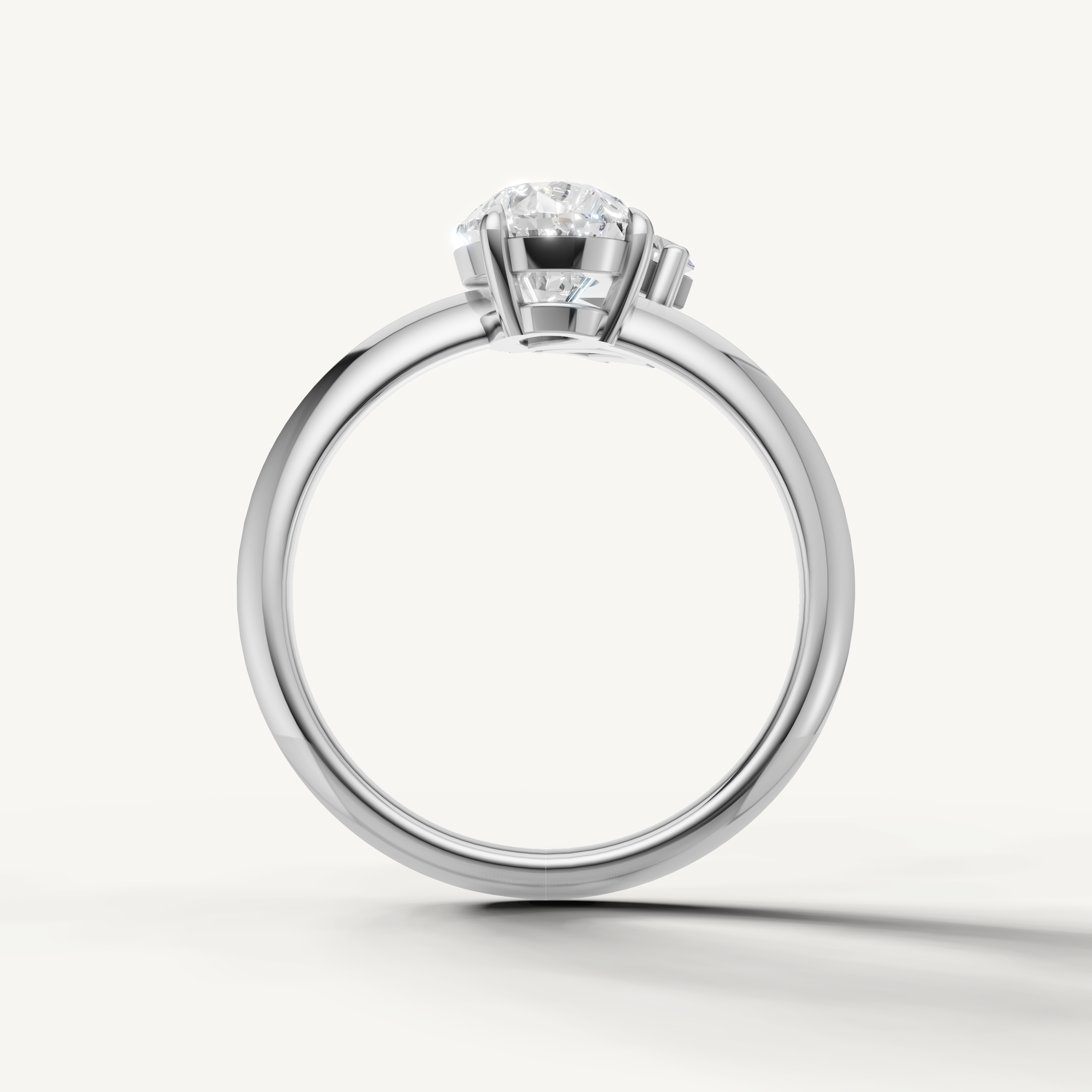 Modern white gold toi et moi lab diamond ring crafted by Raul Diamonds