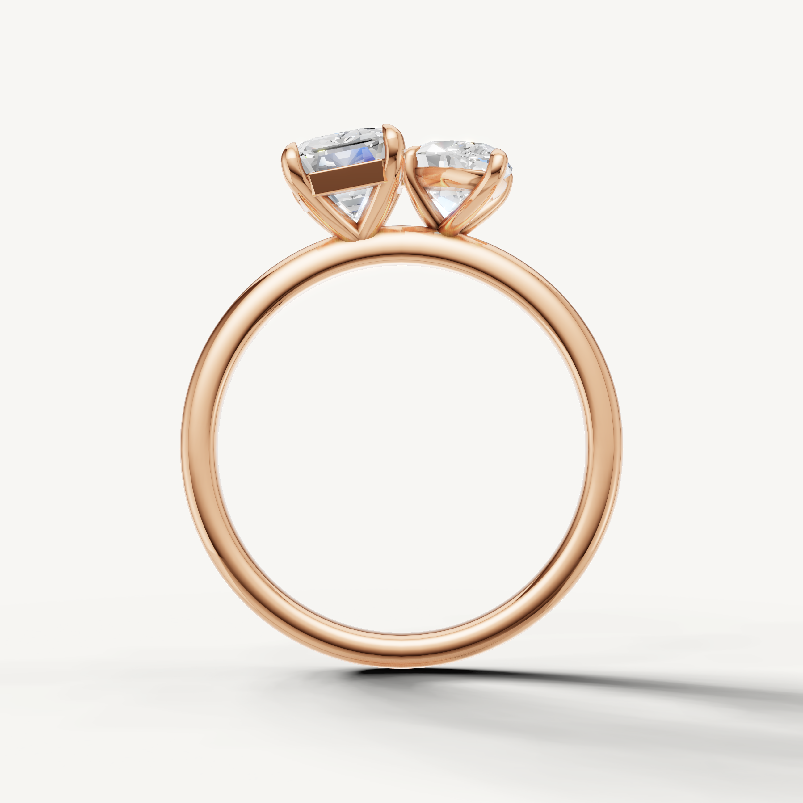 Elegant rose gold toi et moi diamond ring for women crafted by Raul Diamonds